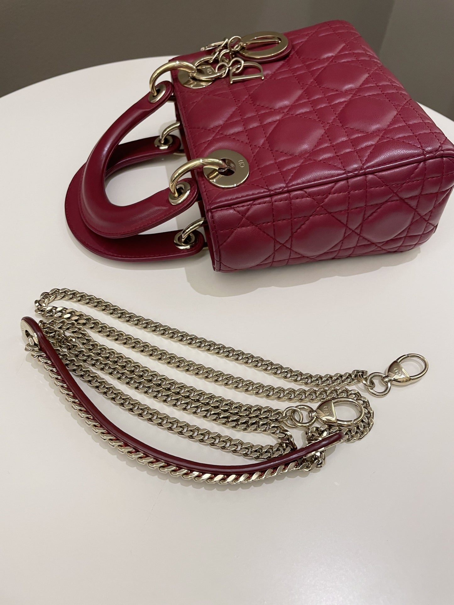 Dior Lady Dior Mini Deep Red