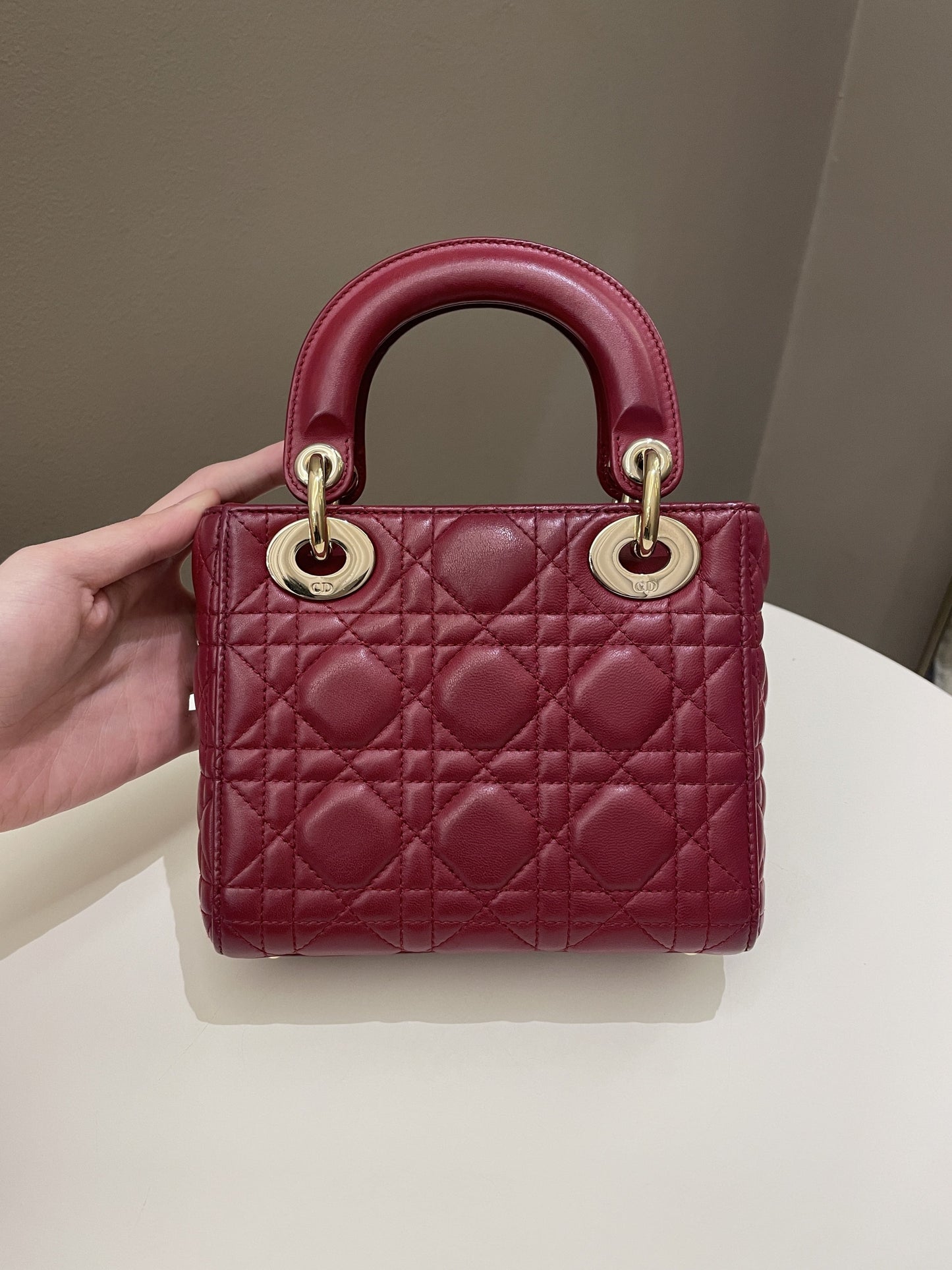 Dior Lady Dior Mini Deep Red