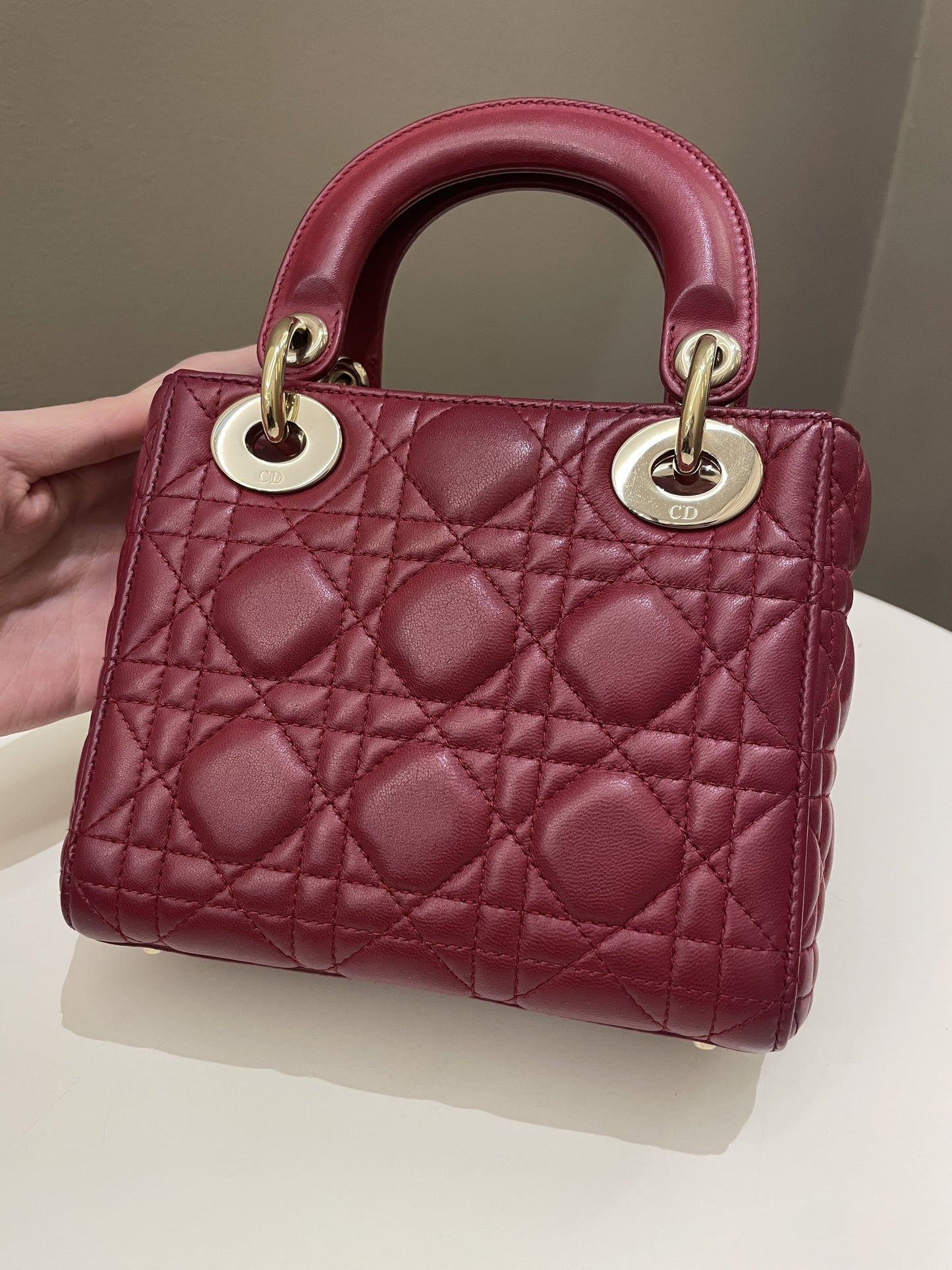 Dior Lady Dior Mini Deep Red