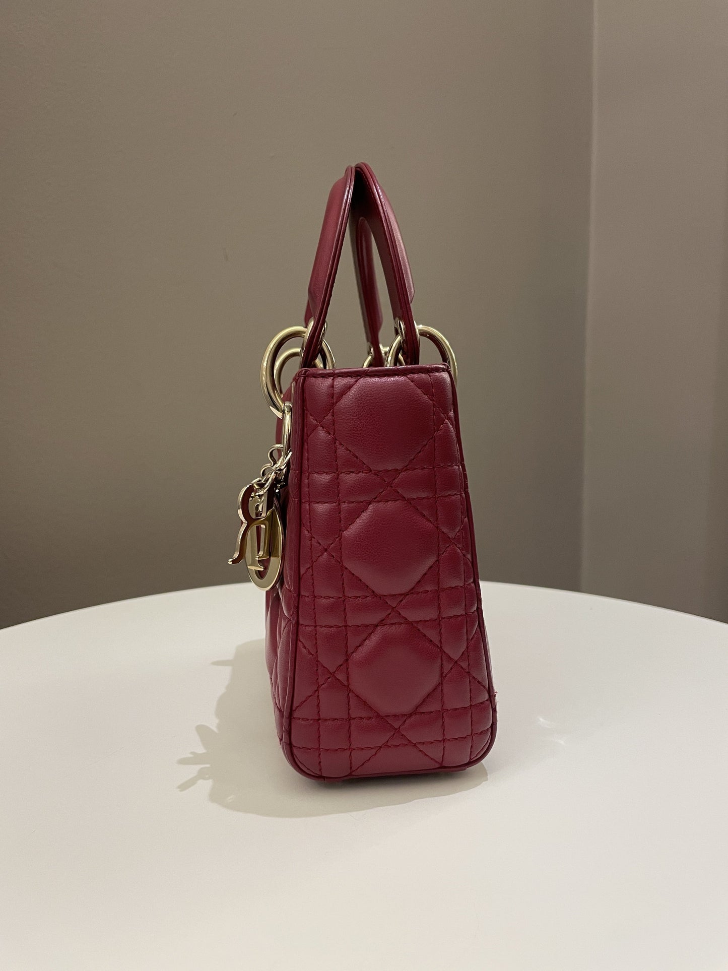 Dior Lady Dior Mini Deep Red