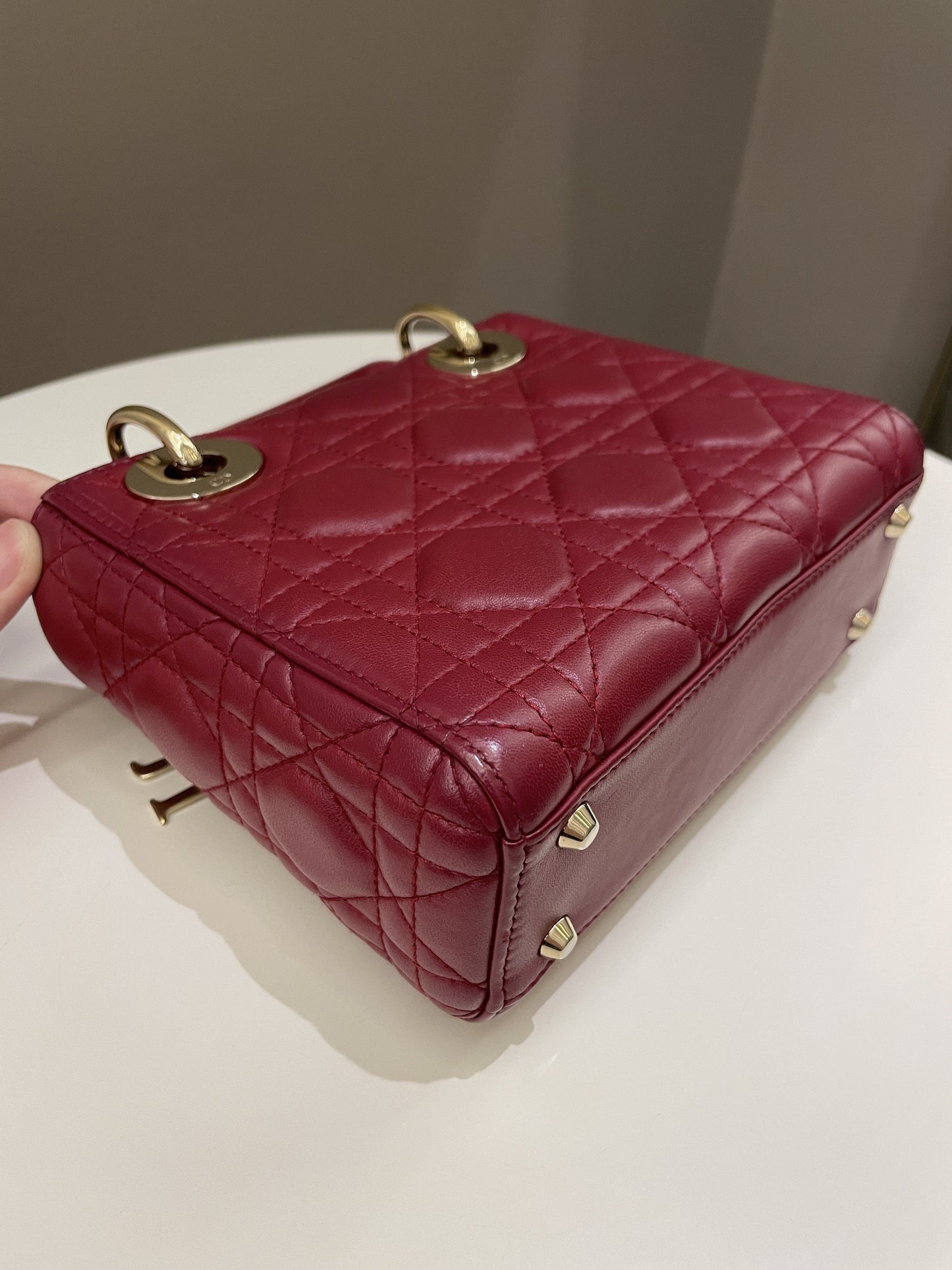 Dior Lady Dior Mini Deep Red