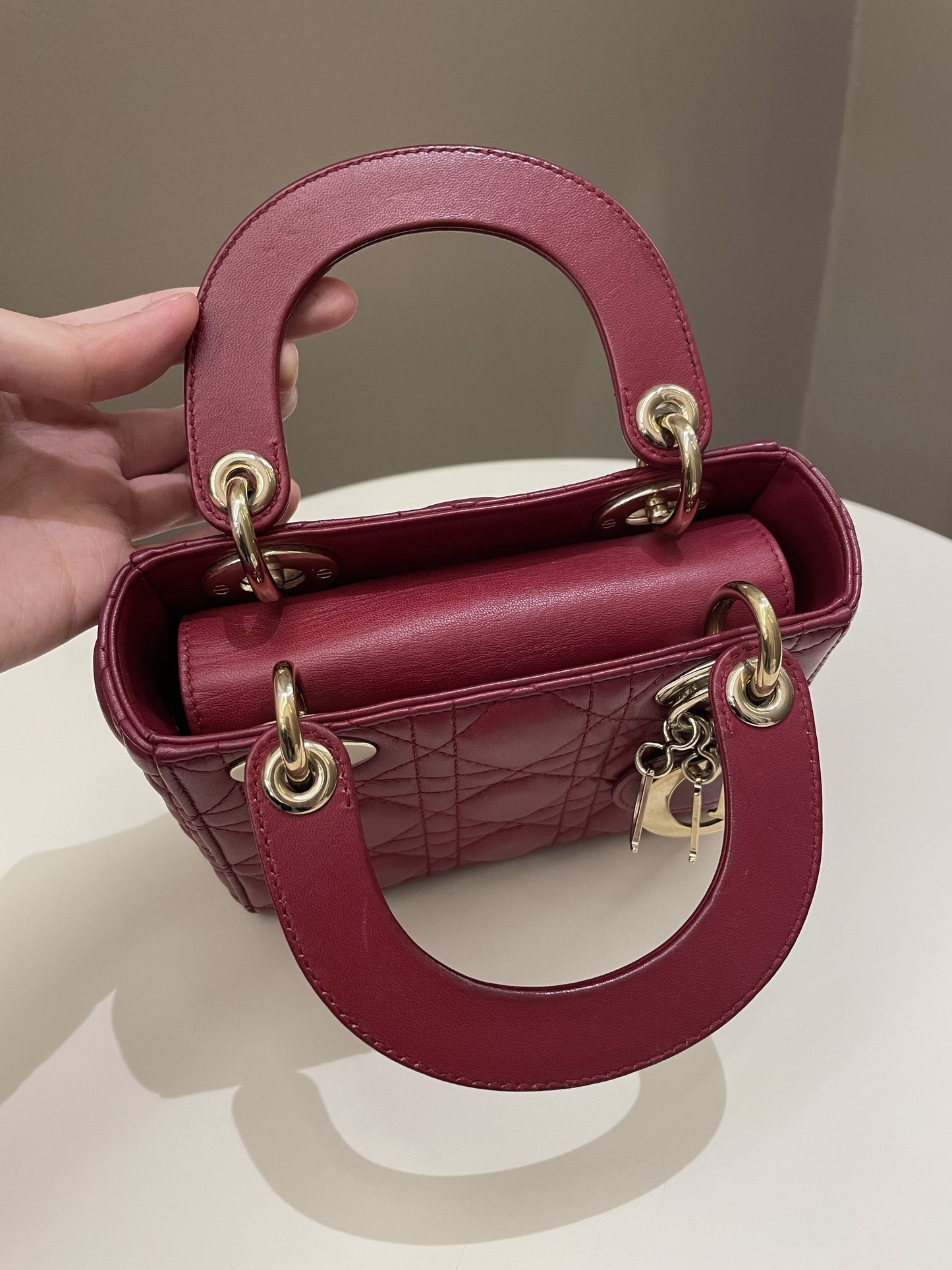 Dior Lady Dior Mini Deep Red