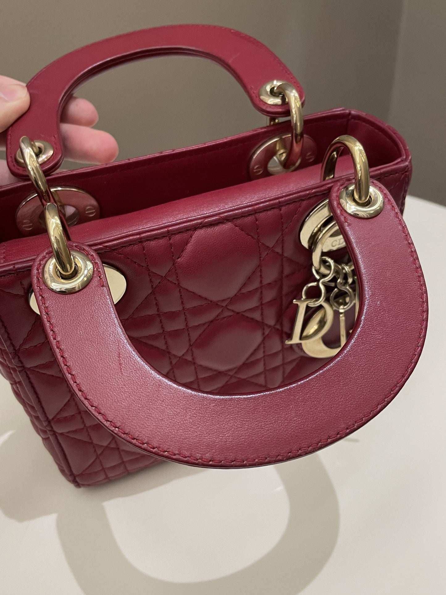 Dior Lady Dior Mini Deep Red