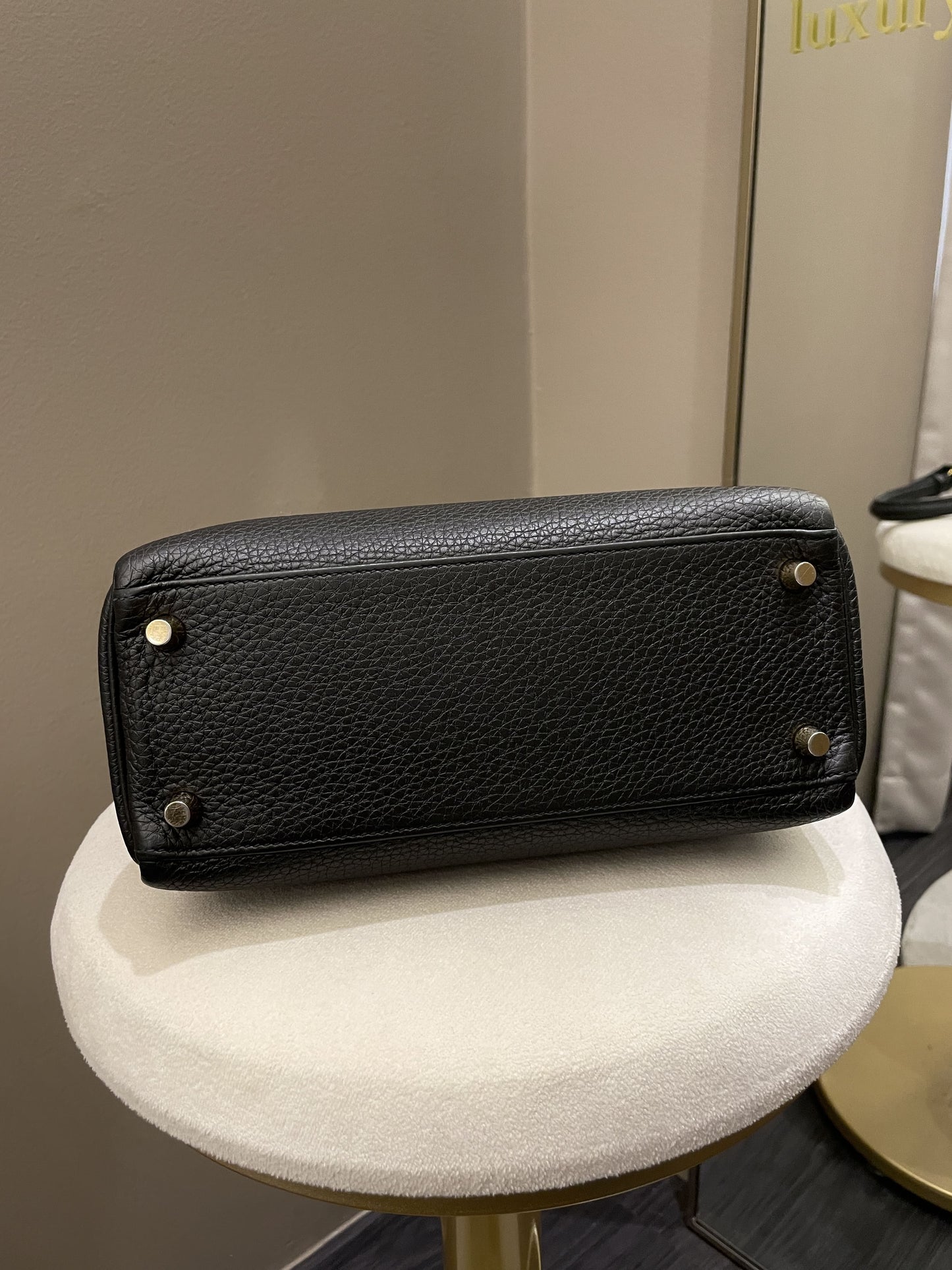 Hermes Kelly 25 Black Togo