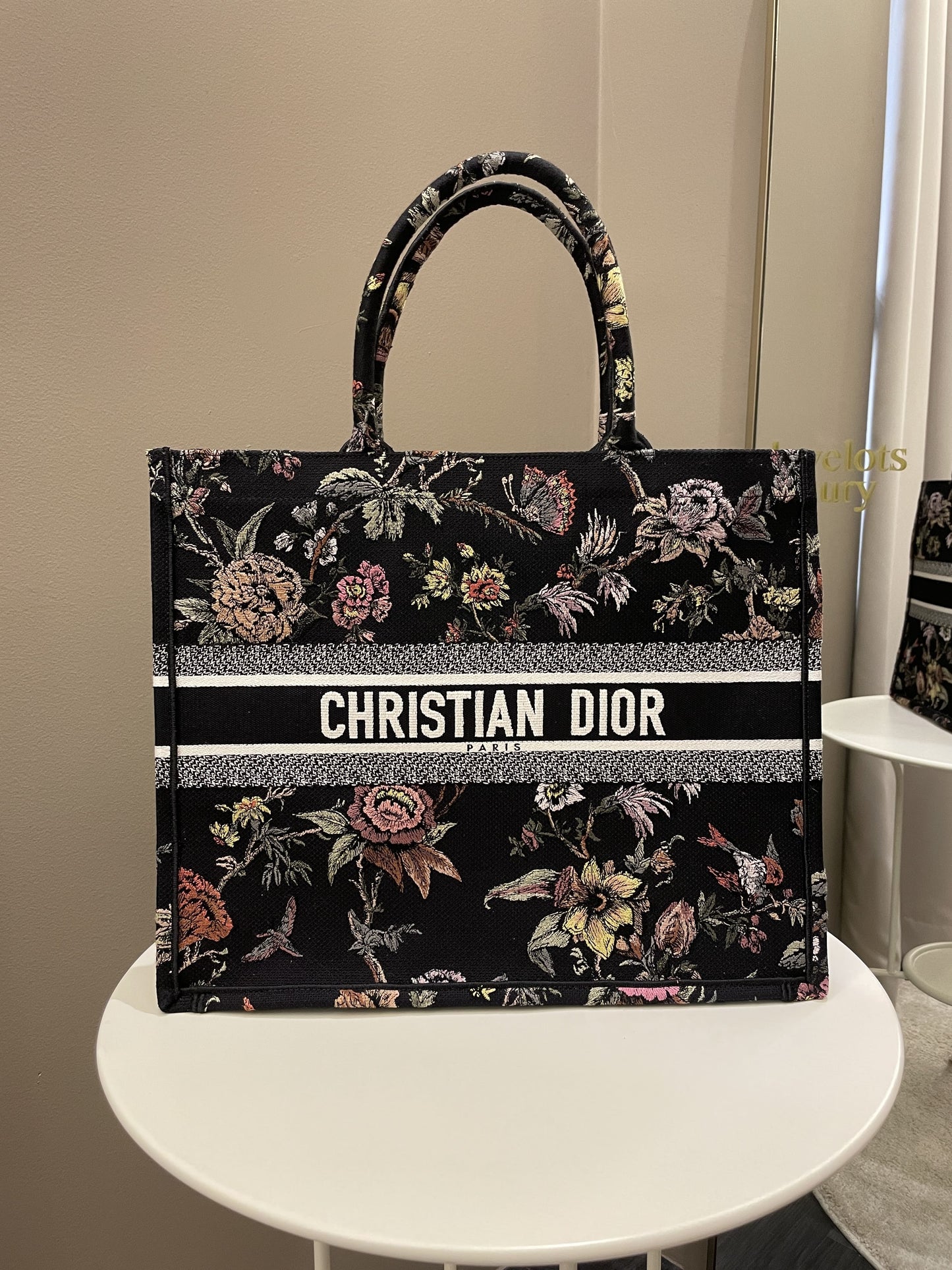 Dior Book Tote Jardin Botanique Embroidery Black Multicolor