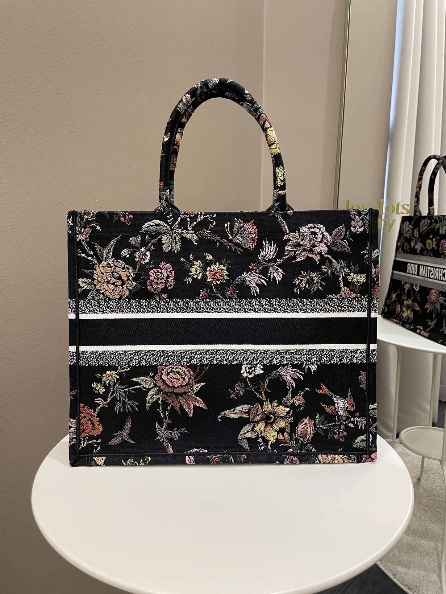 Dior Book Tote Jardin Botanique Embroidery Black Multicolor