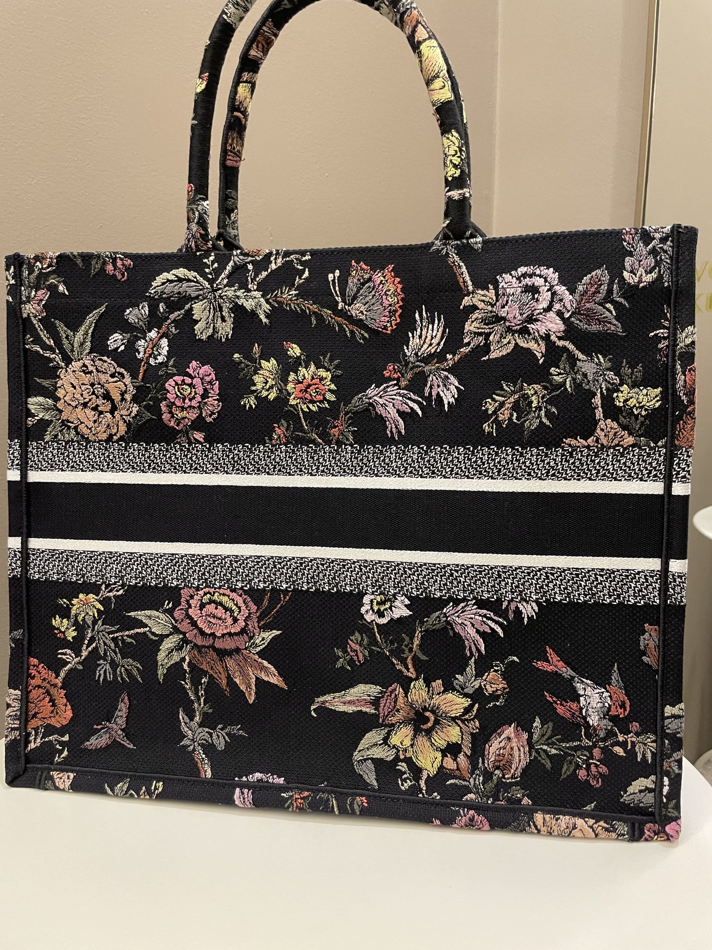 Dior Book Tote Jardin Botanique Embroidery Black Multicolor