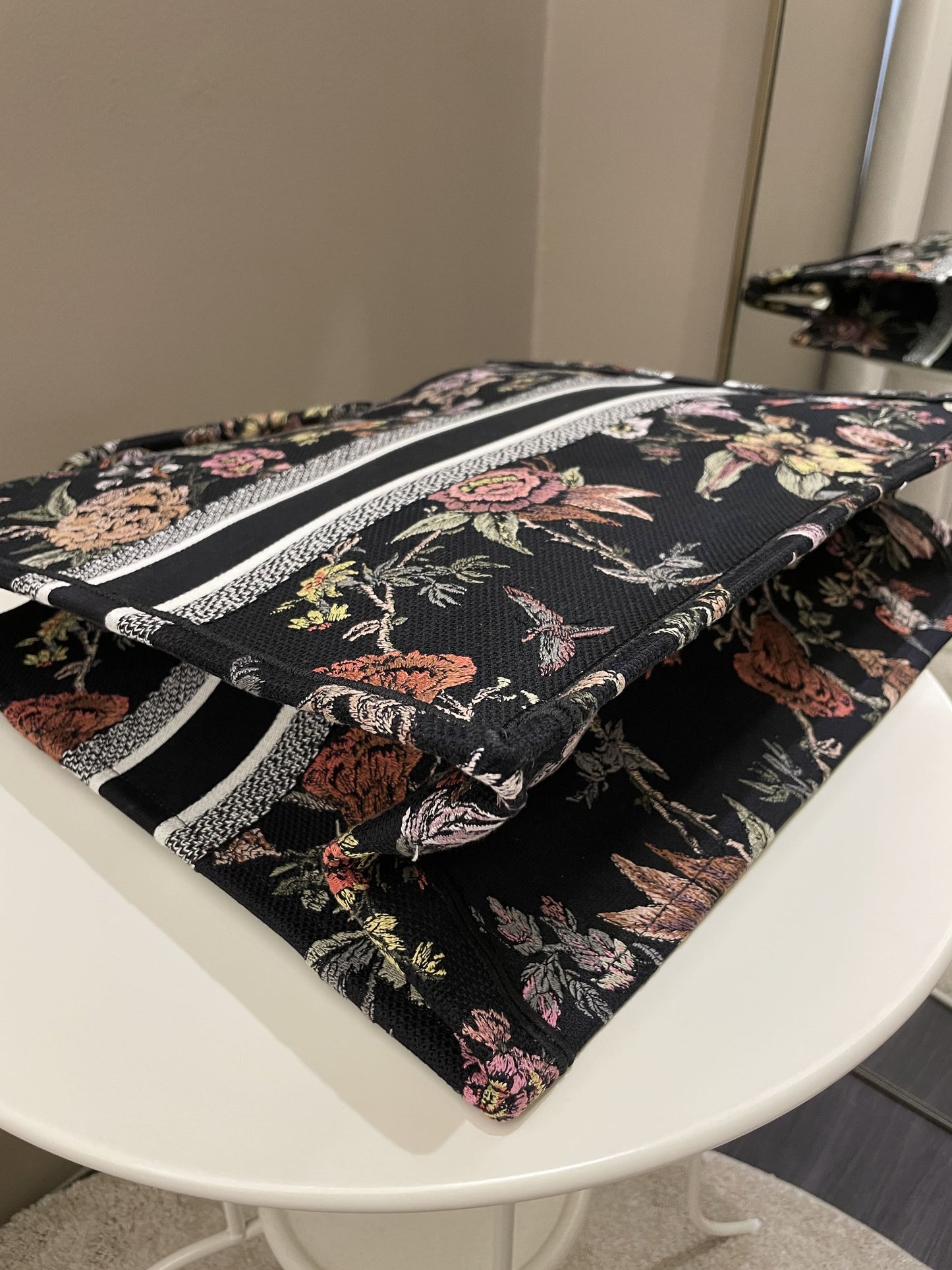 Dior Book Tote Jardin Botanique Embroidery Black Multicolor