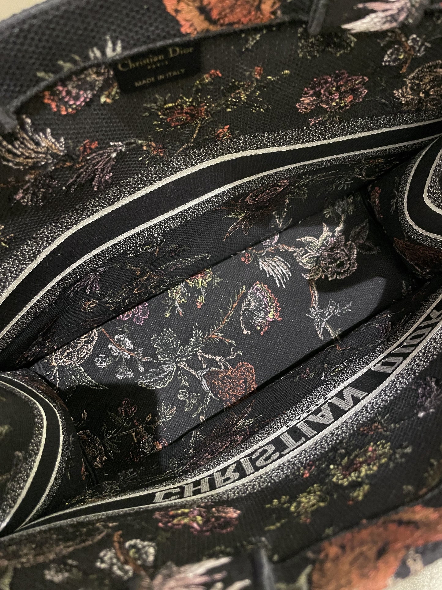 Dior Book Tote Jardin Botanique Embroidery Black Multicolor