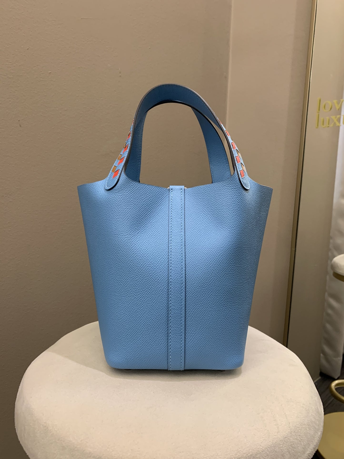 Hermes Picotin Tressage 18 Blue Nord Epsom