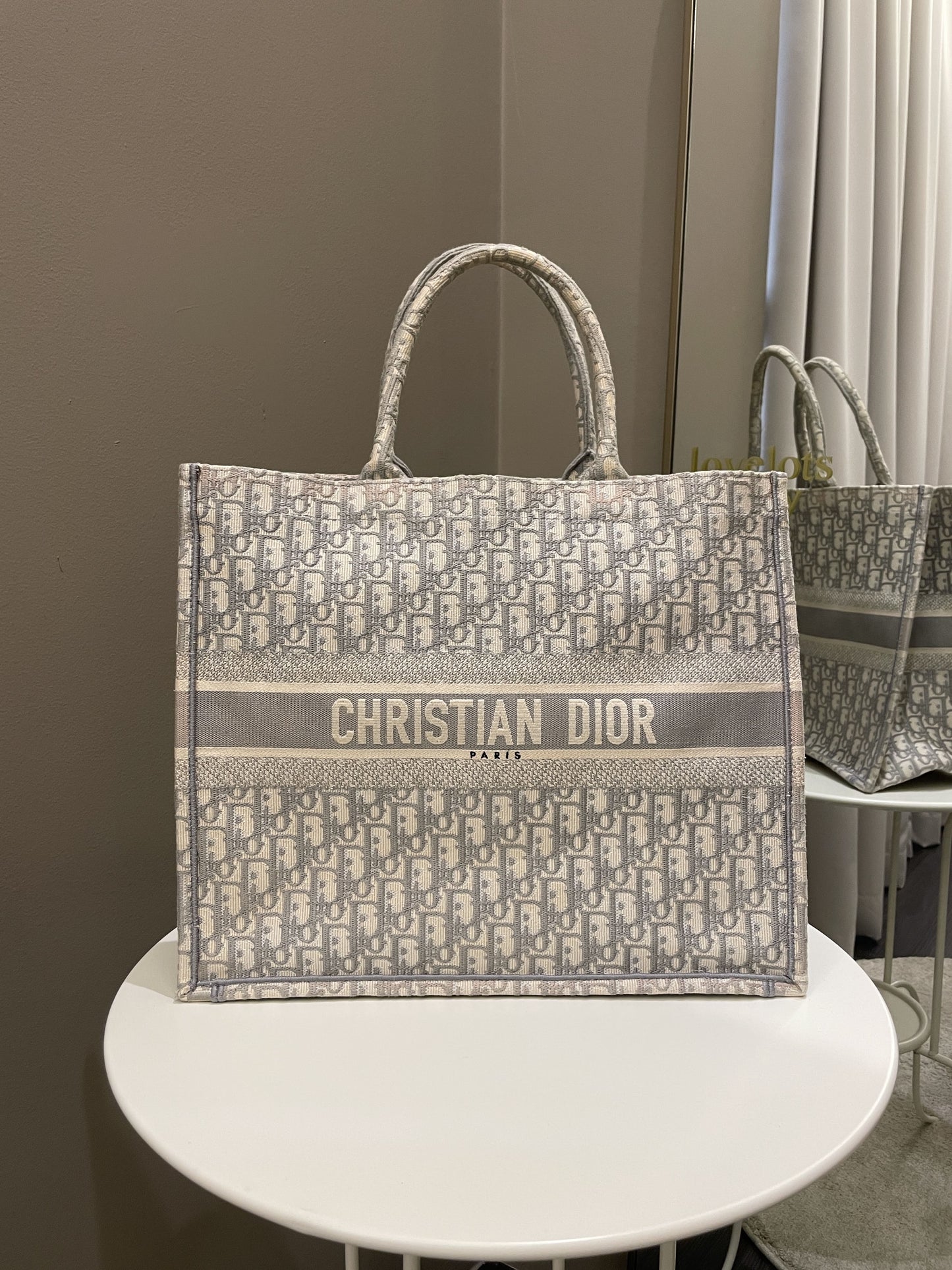 Dior Book Tote Grey Oblique