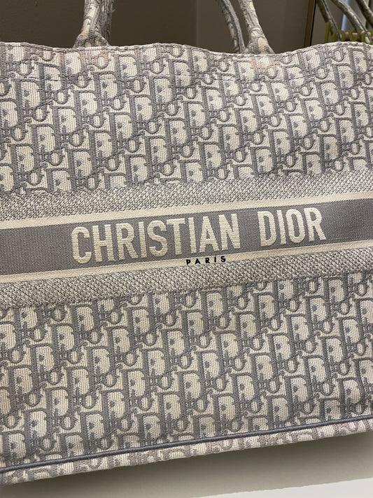 Dior Book Tote Grey Oblique