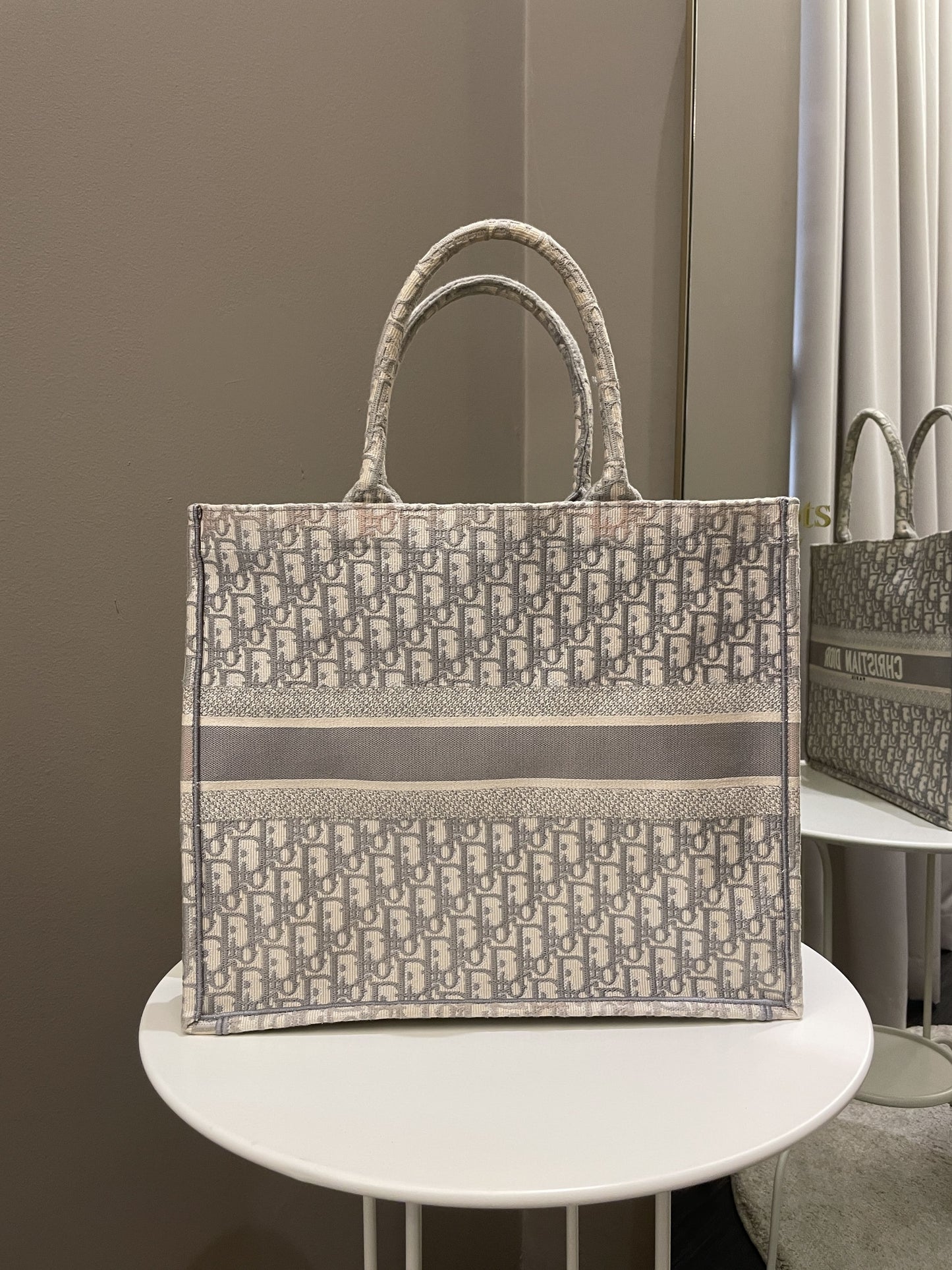 Dior Book Tote Grey Oblique