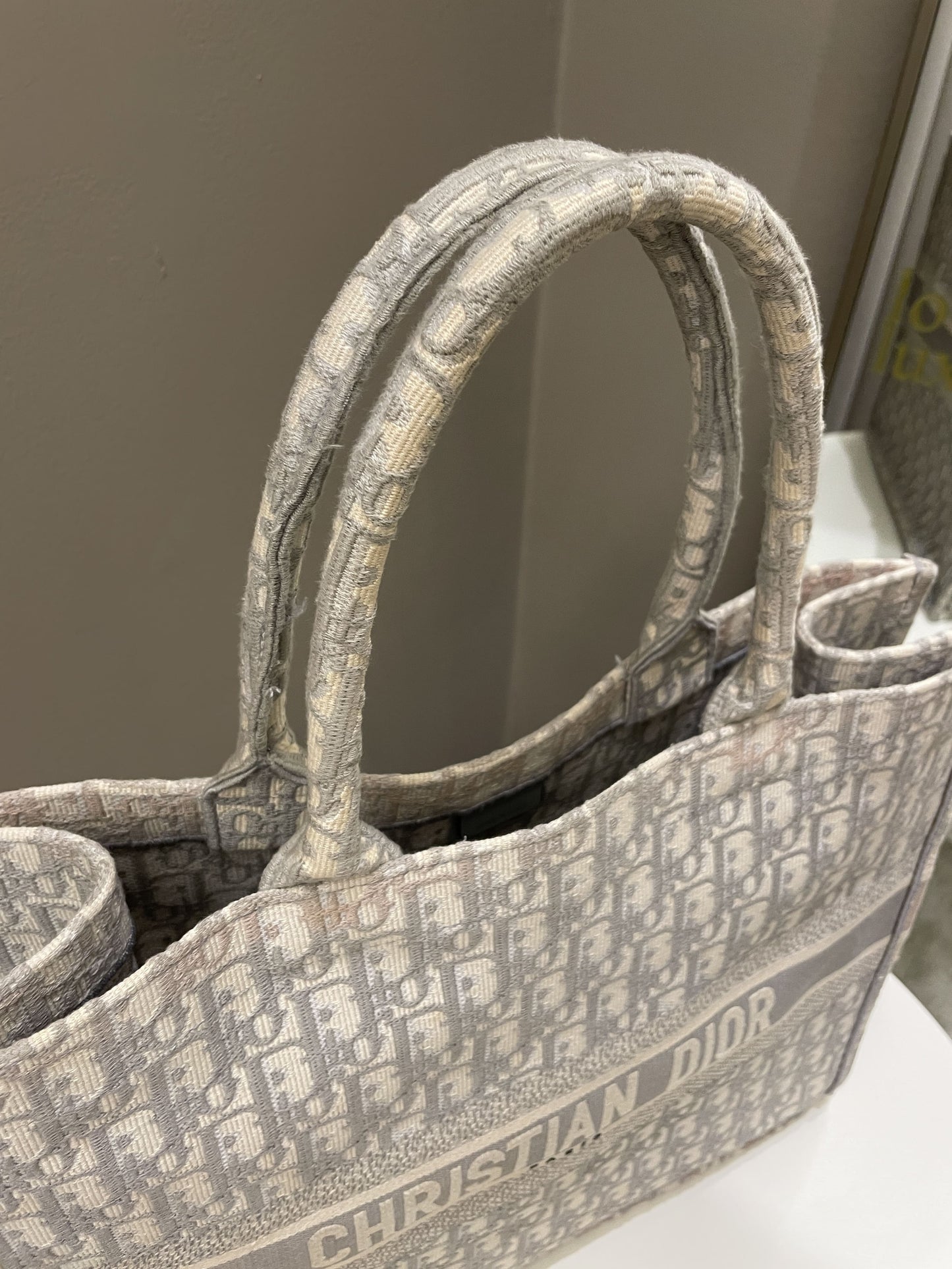 Dior Book Tote Grey Oblique