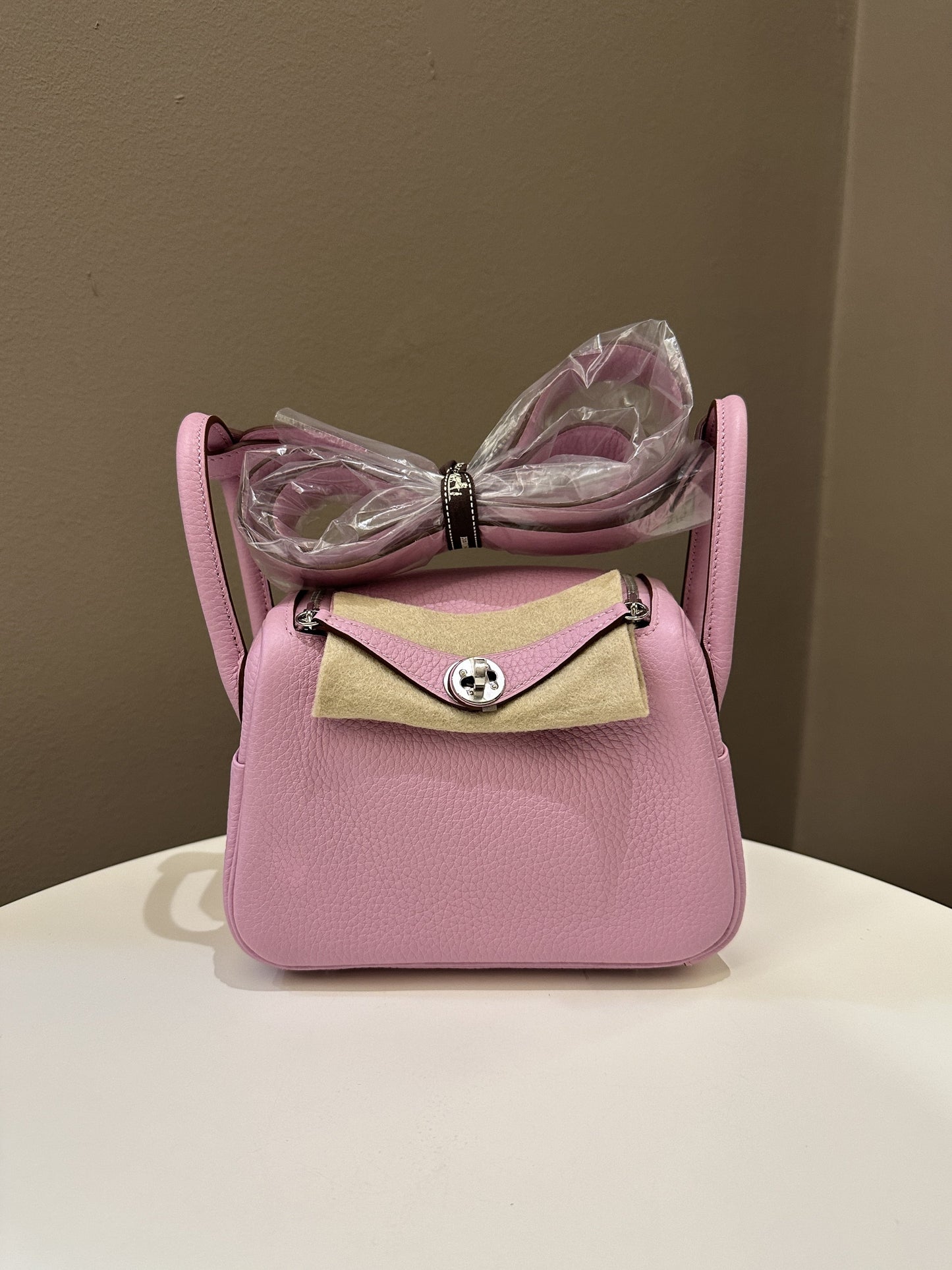 Hermes Mini Lindy Mauve Sylvestre Clemence