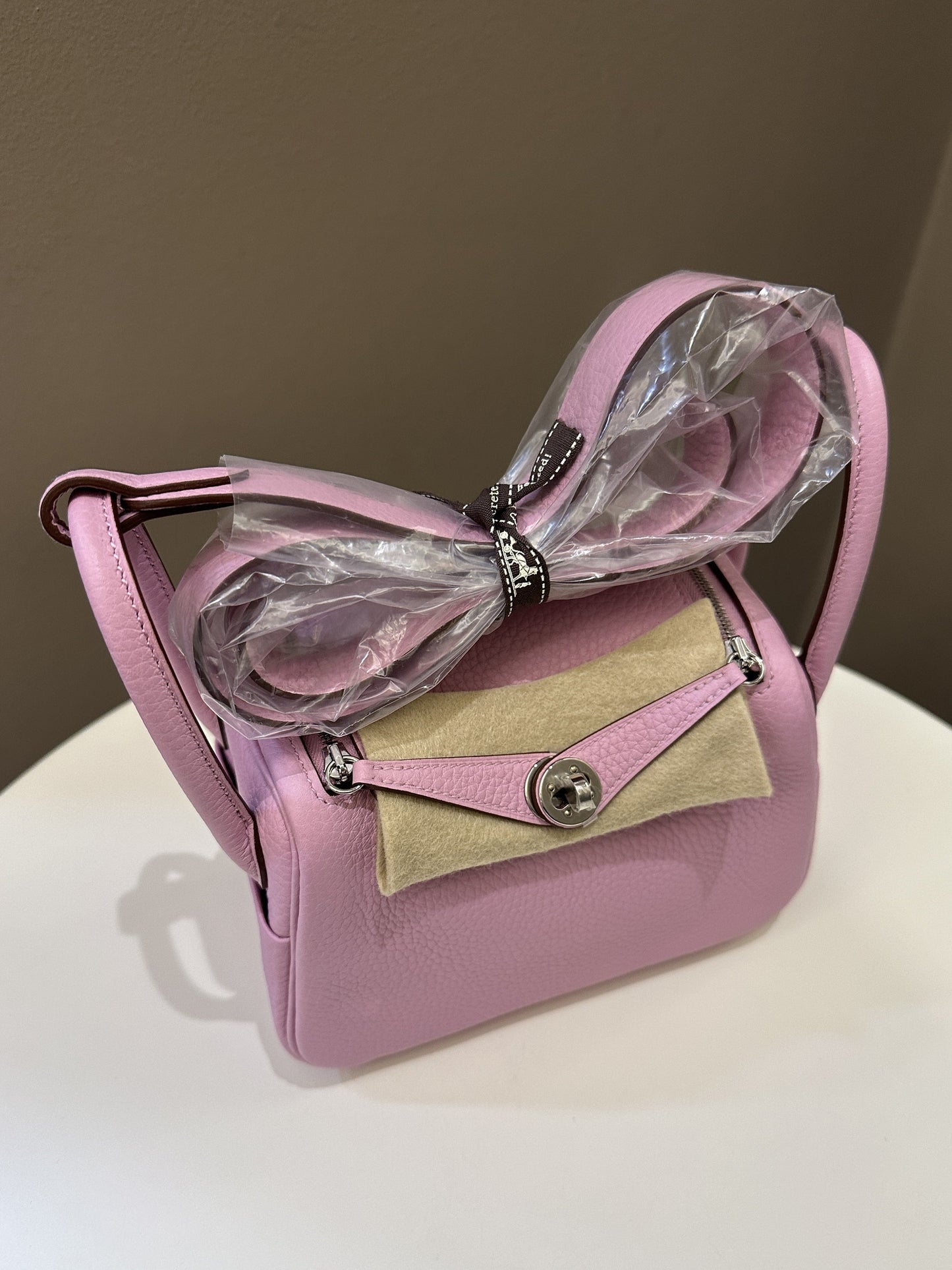 Hermes Mini Lindy Mauve Sylvestre Clemence