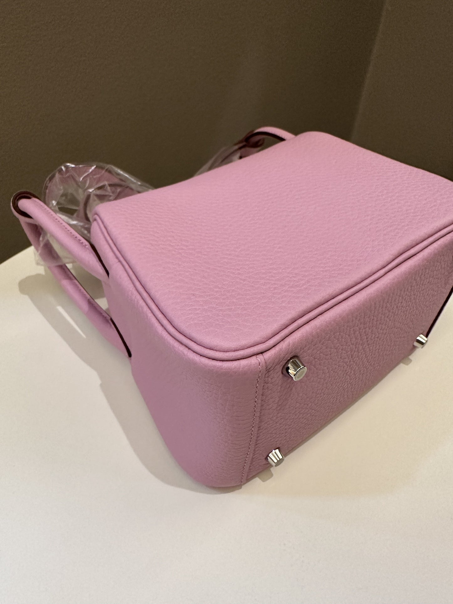 Hermes Mini Lindy Mauve Sylvestre Clemence