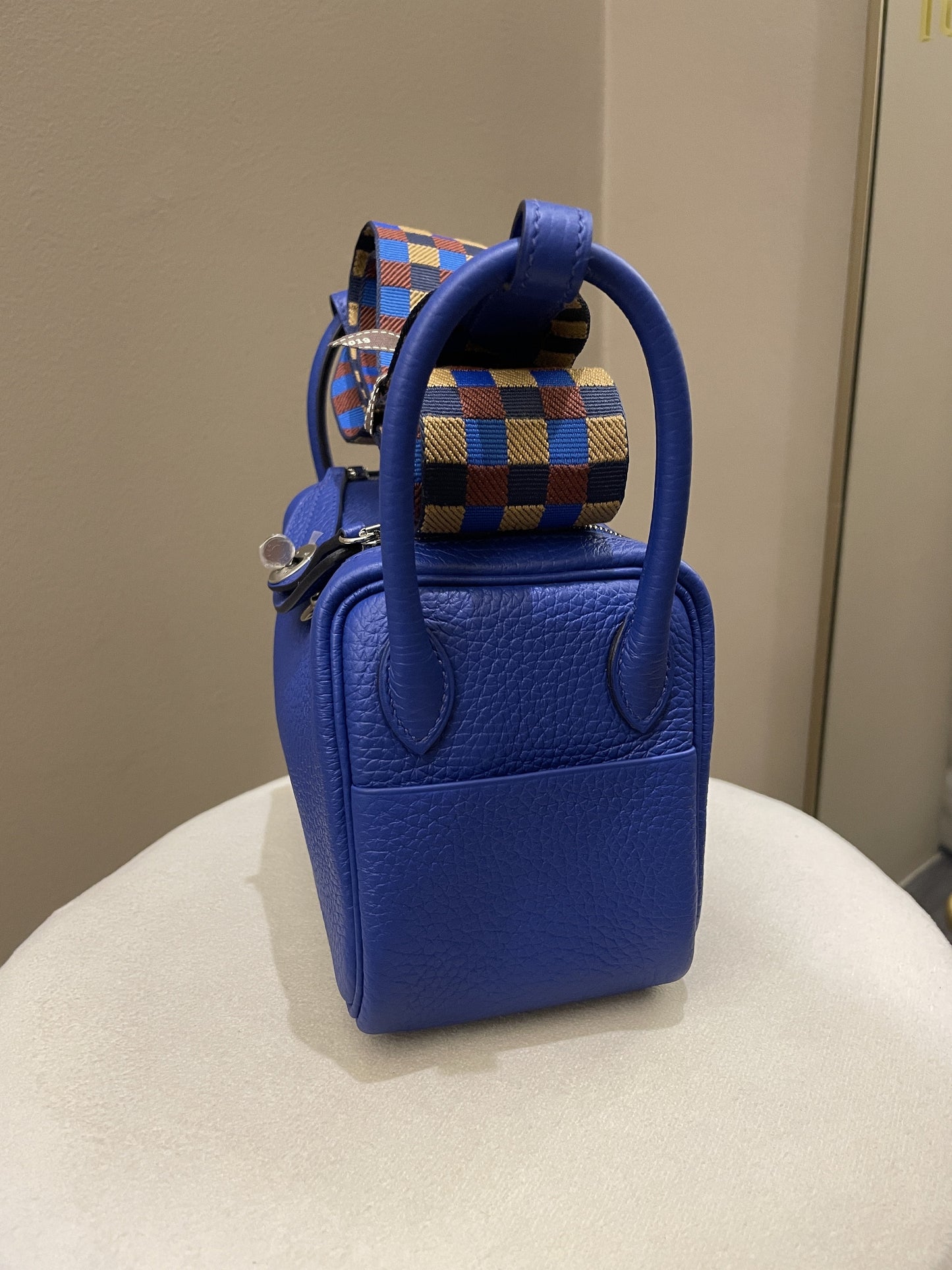 Hermes Mini Lindy Blue Royal Clemence