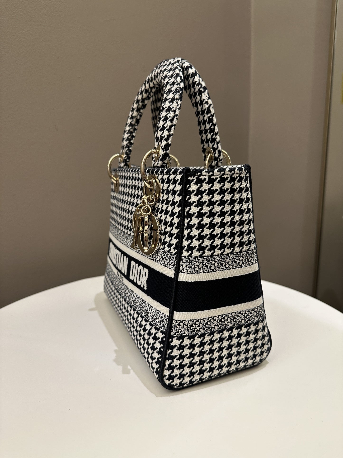 Dior Lady Dior Lite Houndstooth Embroidery