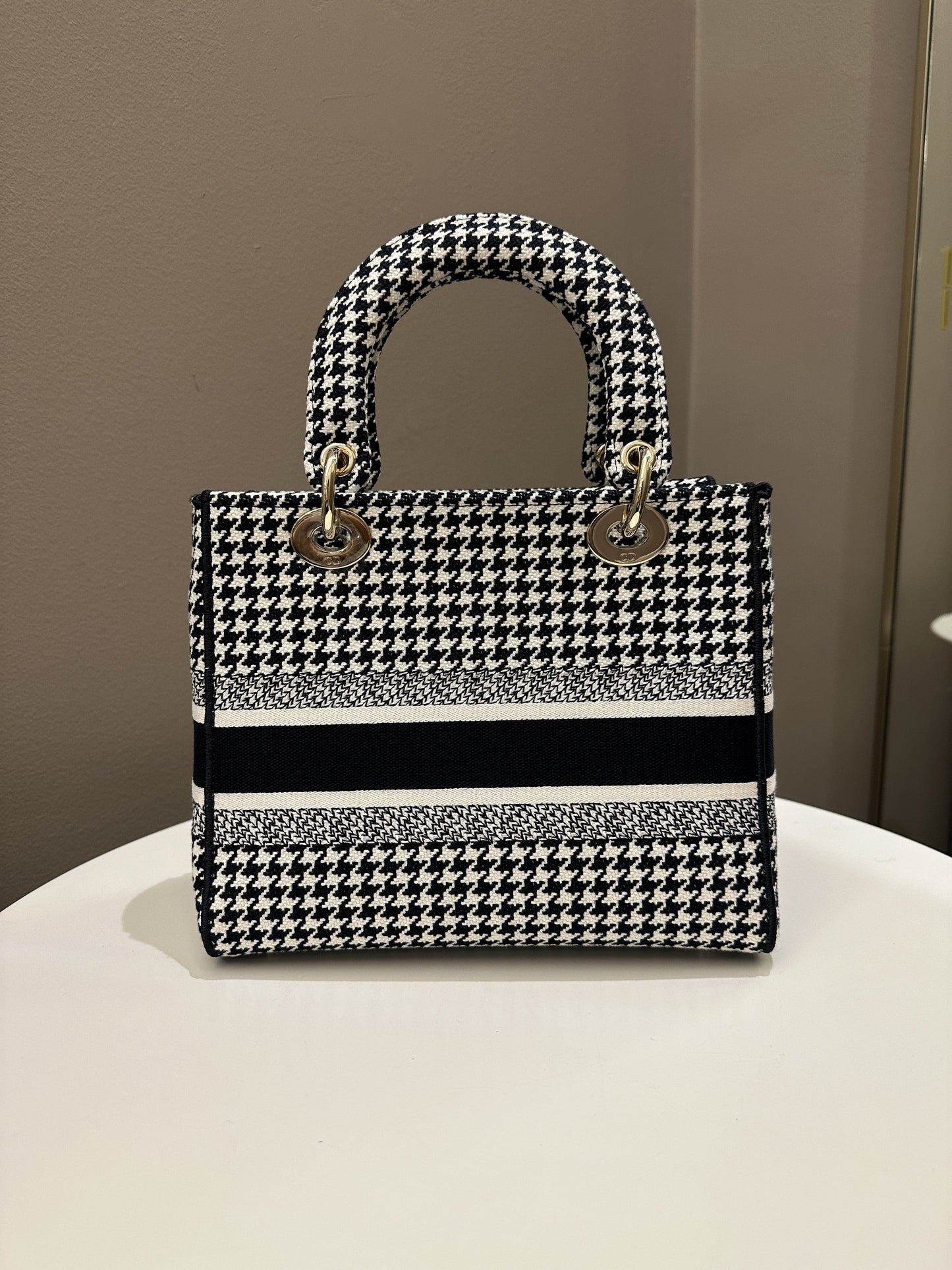 Dior Lady Dior Lite Houndstooth Embroidery