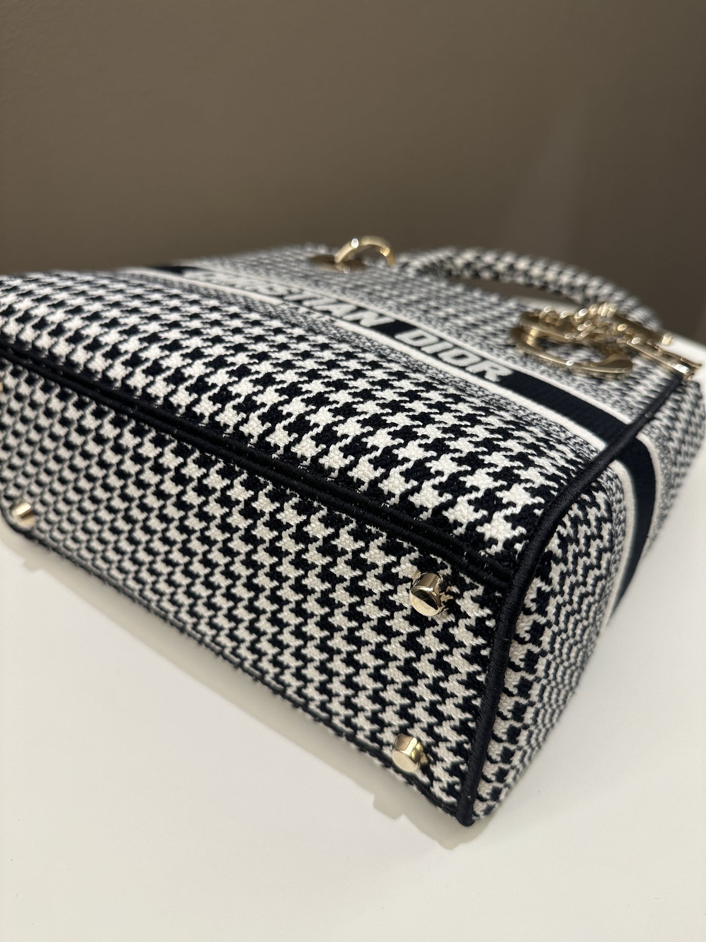 Dior Lady Dior Lite Houndstooth Embroidery