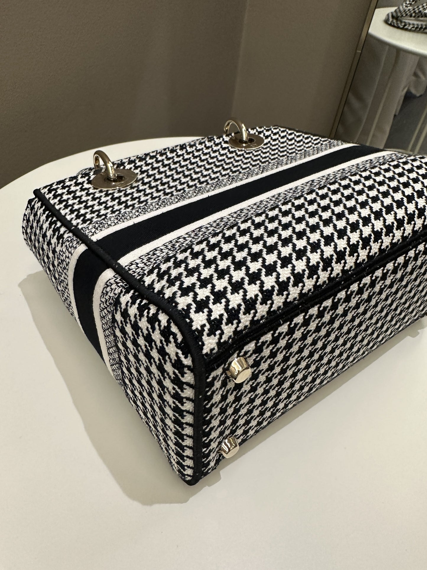 Dior Lady Dior Lite Houndstooth Embroidery