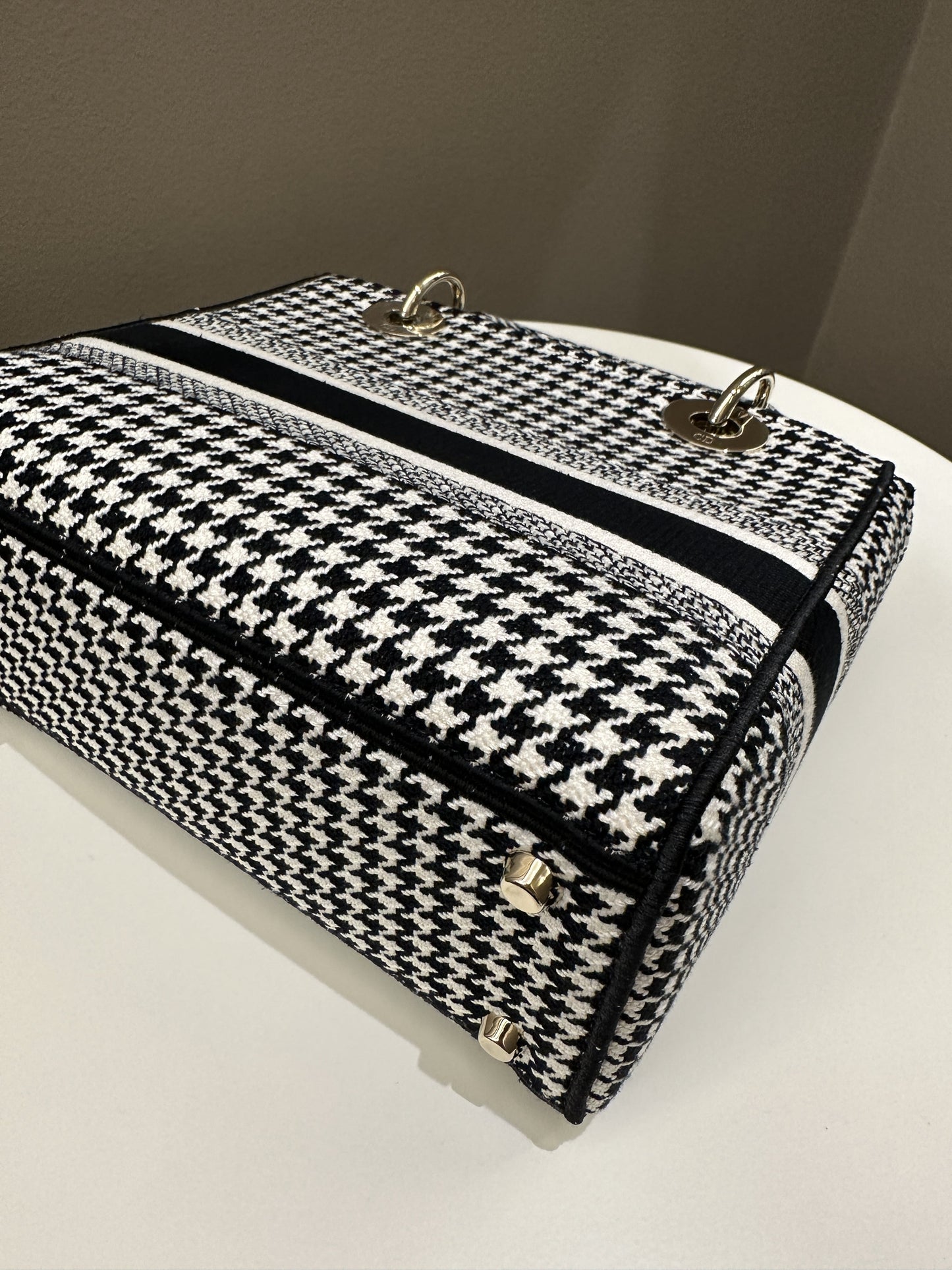 Dior Lady Dior Lite Houndstooth Embroidery