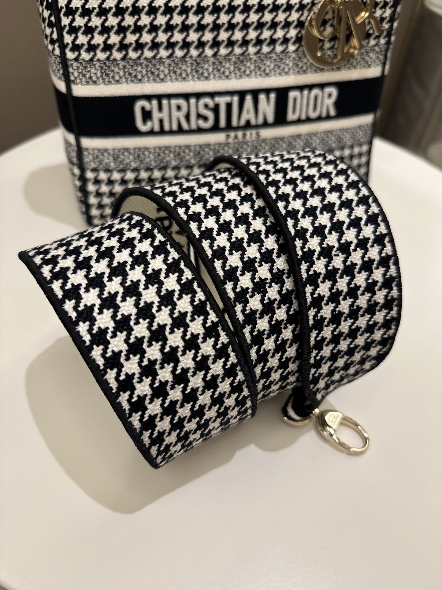 Dior Lady Dior Lite Houndstooth Embroidery