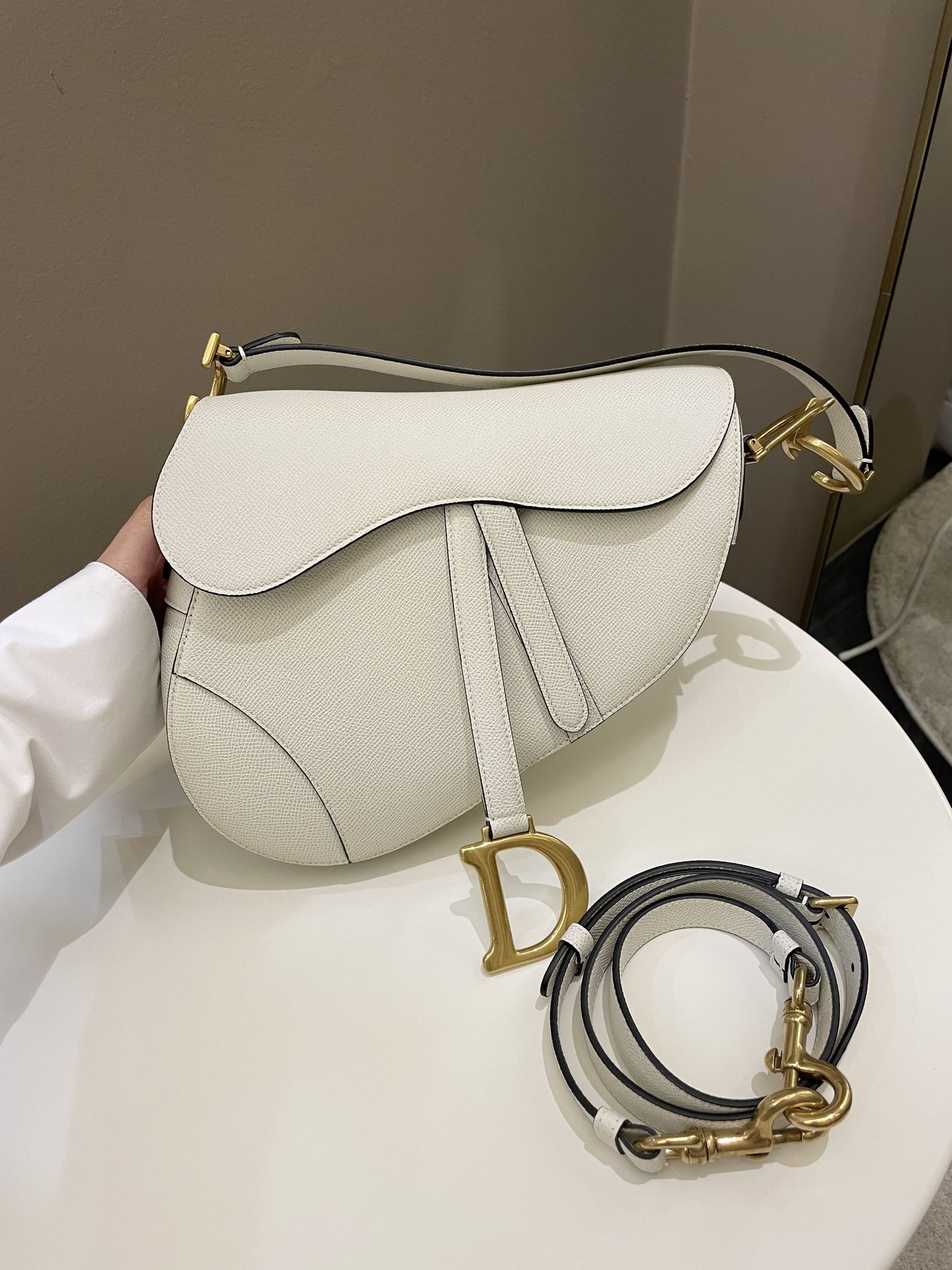 Dior Saddle Bag Cream White