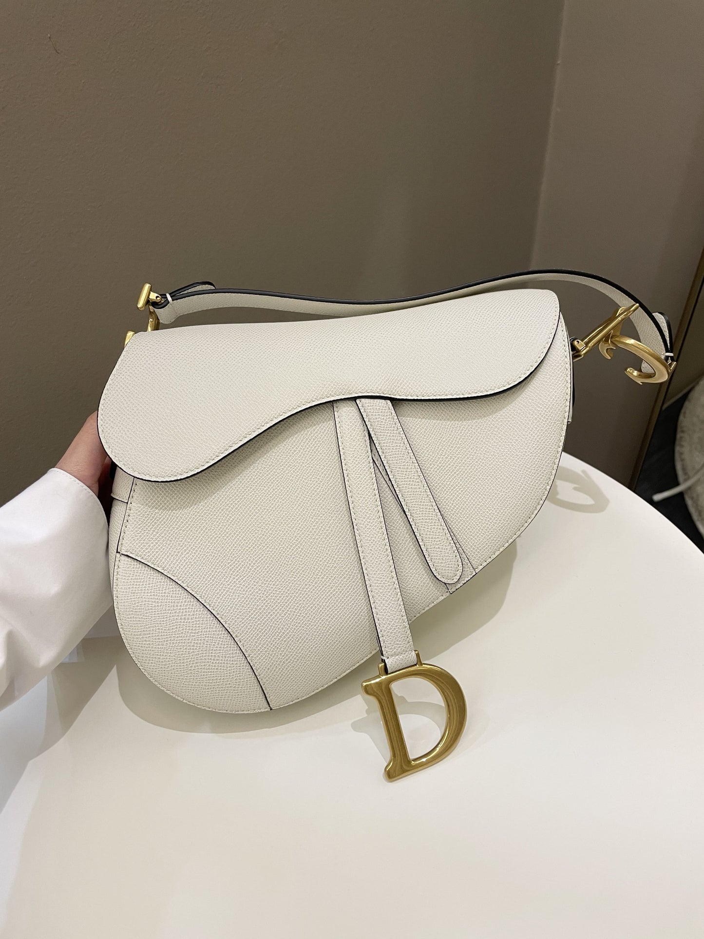 Dior Saddle Bag Cream White