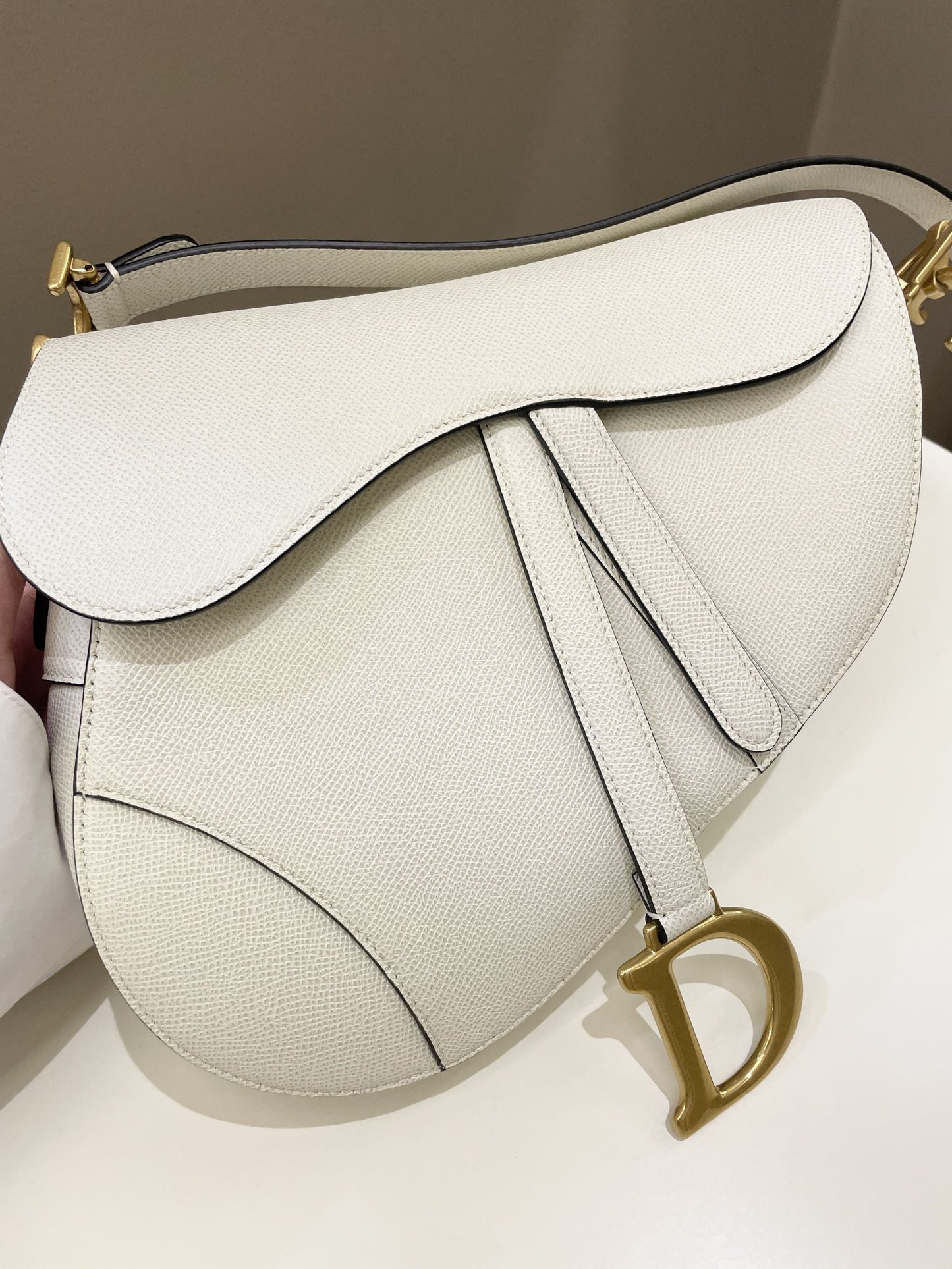 Dior Saddle Bag Cream White