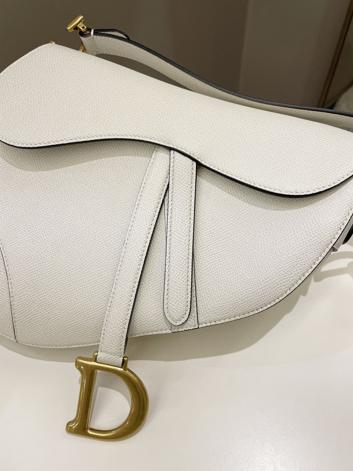 Dior Saddle Bag Cream White