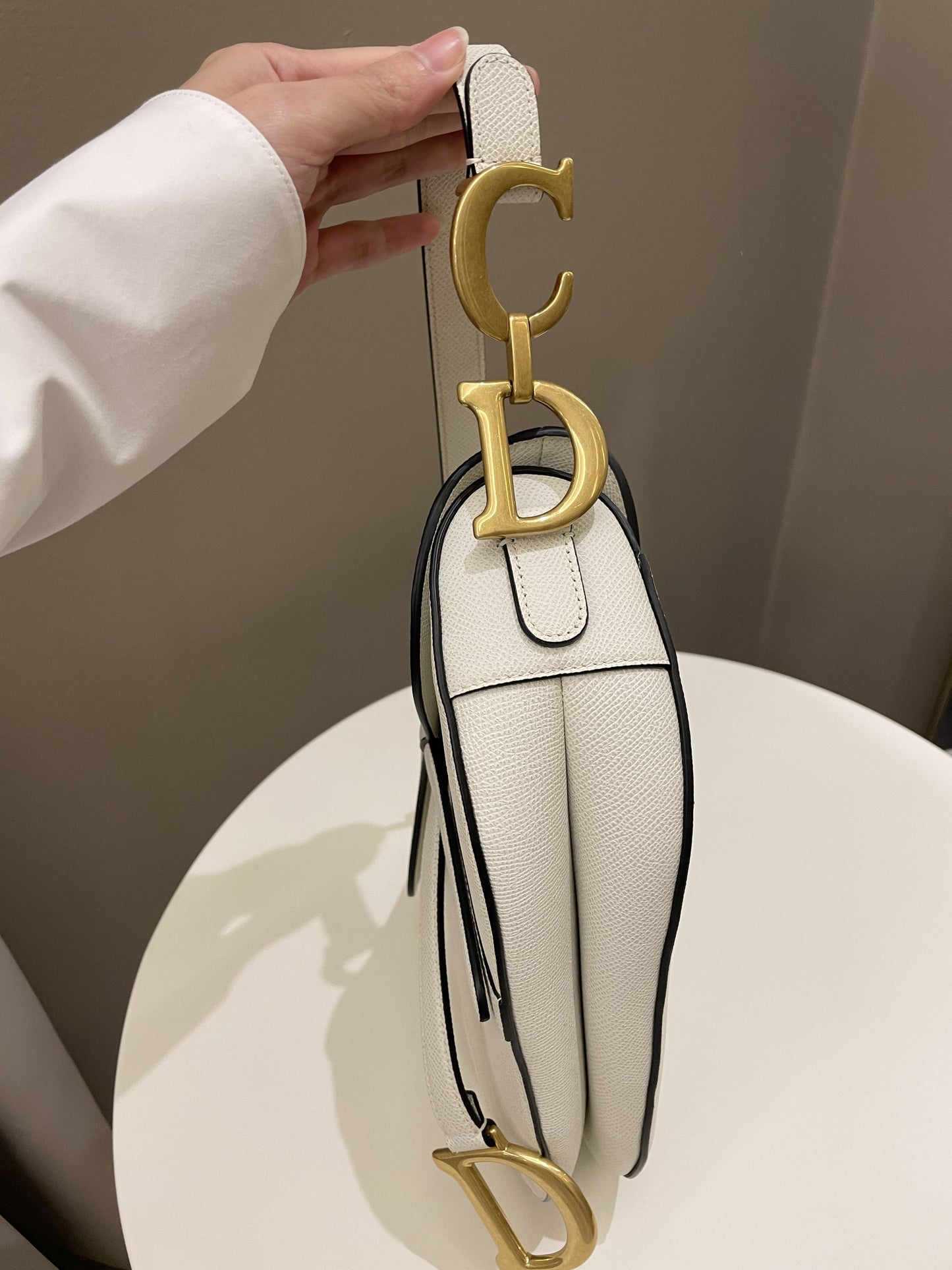 Dior Saddle Bag Cream White