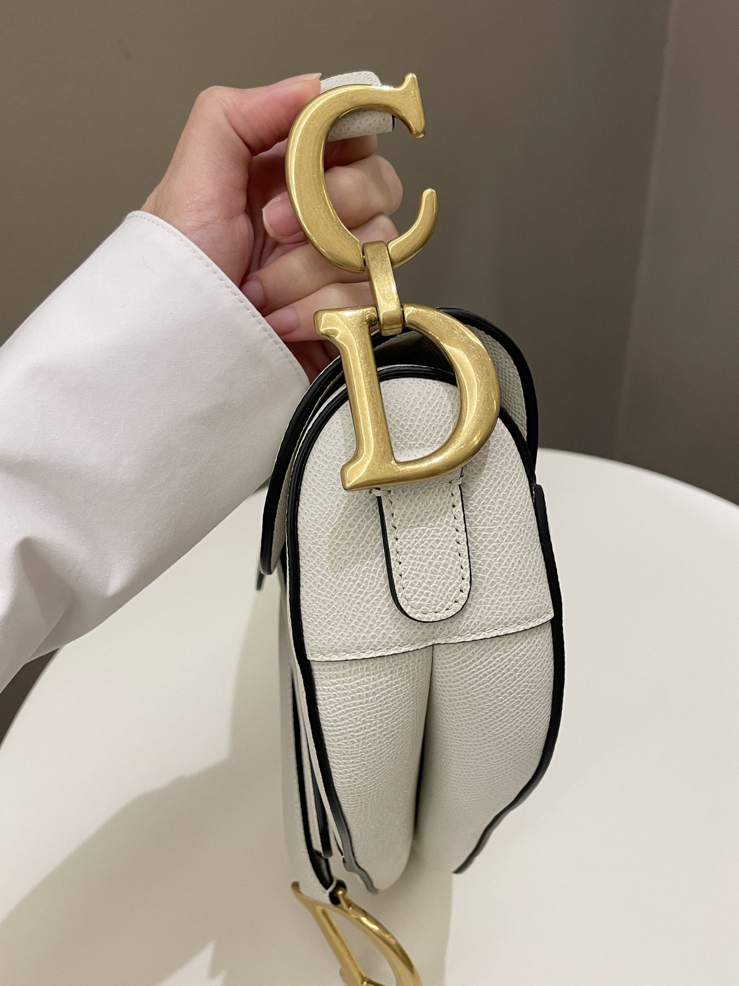 Dior Saddle Bag Cream White