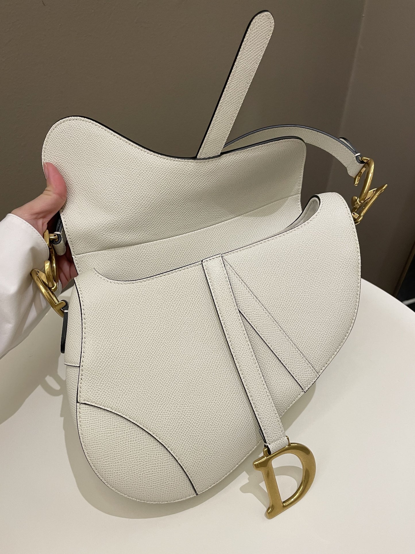 Dior Saddle Bag Cream White