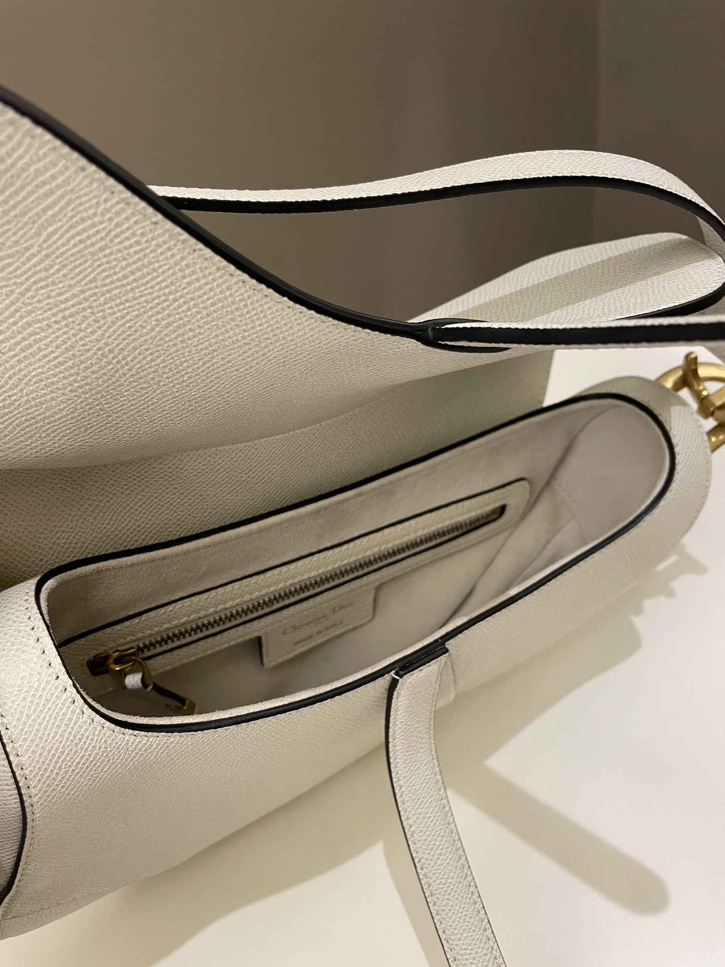 Dior Saddle Bag Cream White