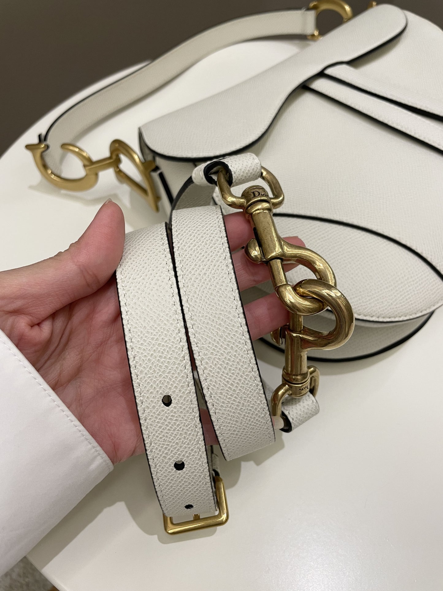 Dior Saddle Bag Cream White