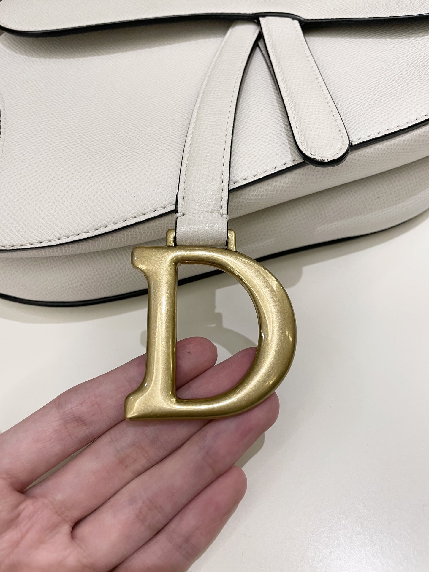 Dior Saddle Bag Ivory Epsom