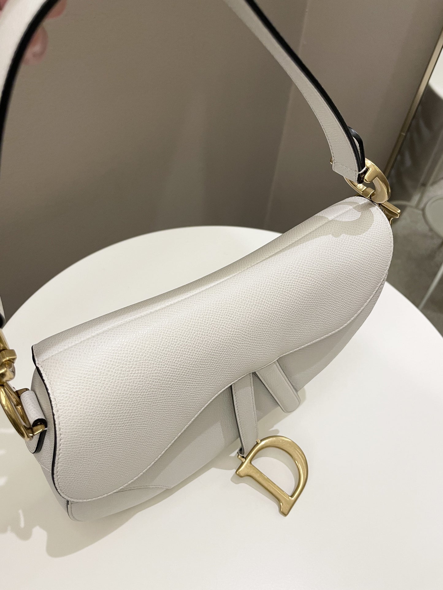 Dior Saddle Bag Ivory Epsom