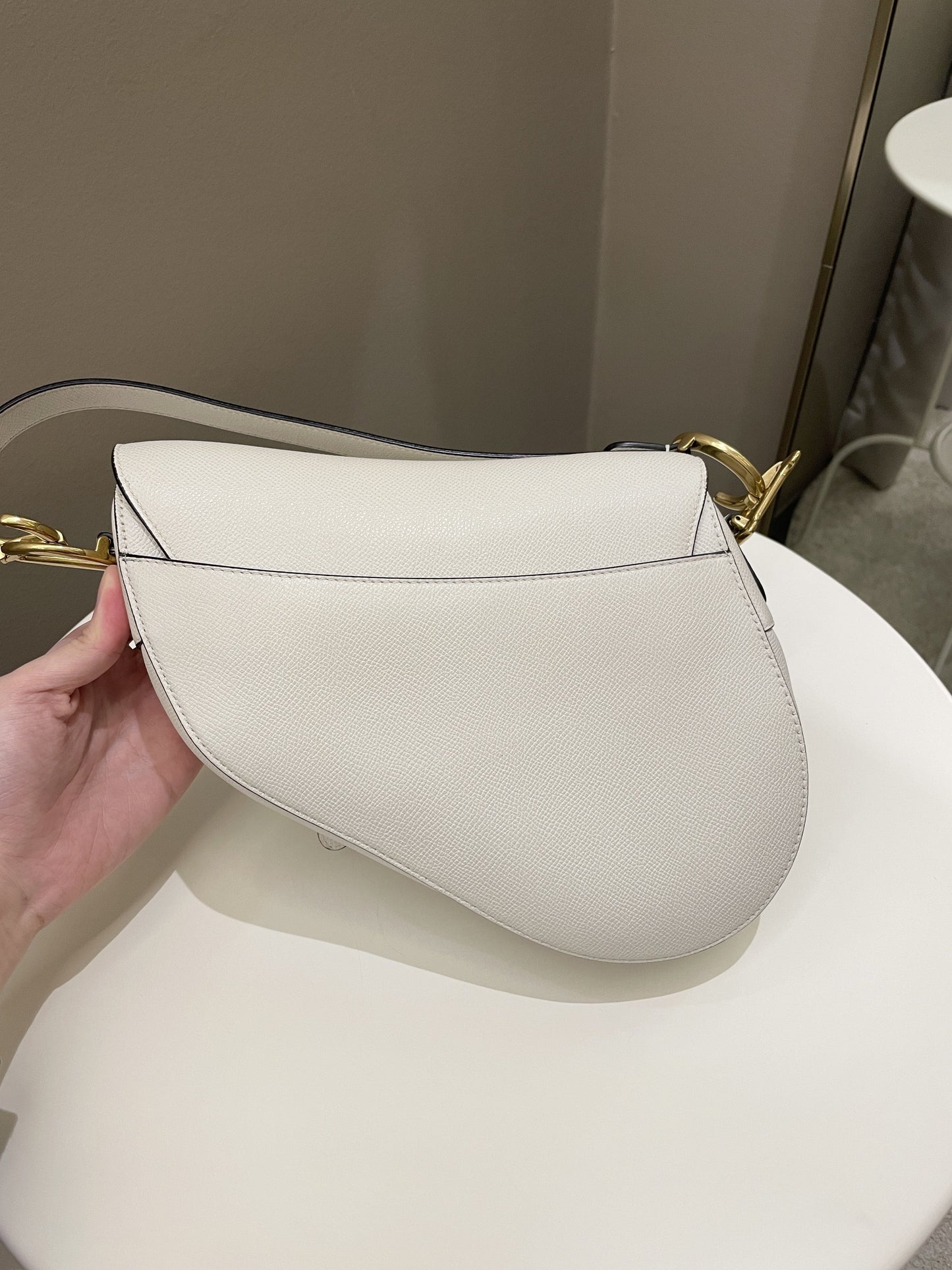 Dior Saddle Bag Ivory Epsom