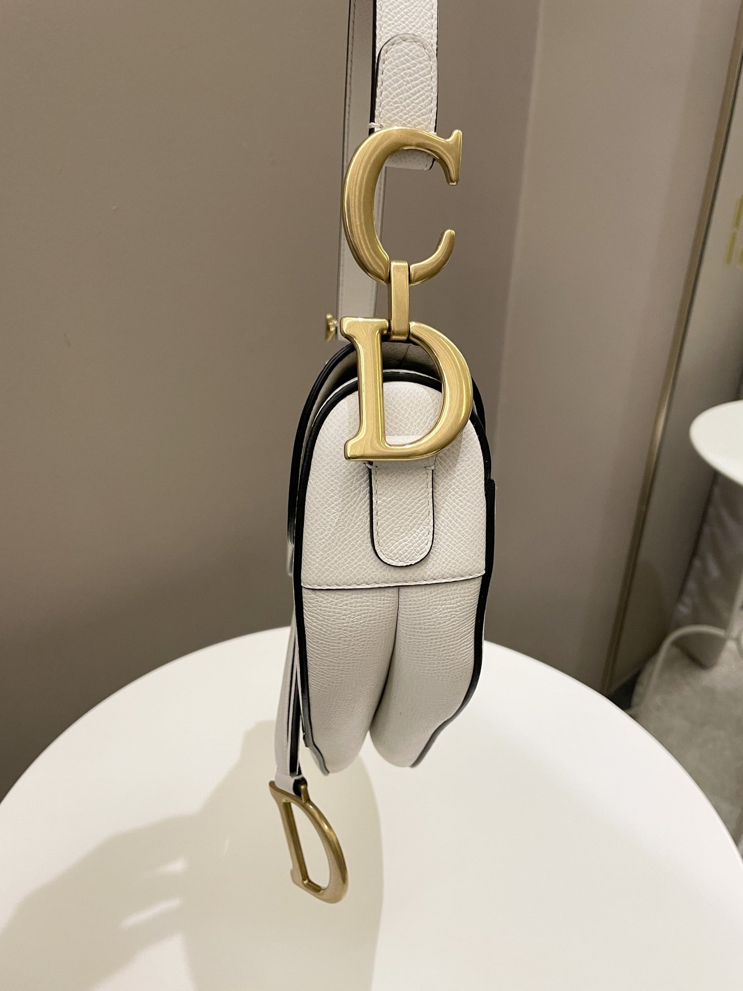 Dior Saddle Bag Ivory Epsom