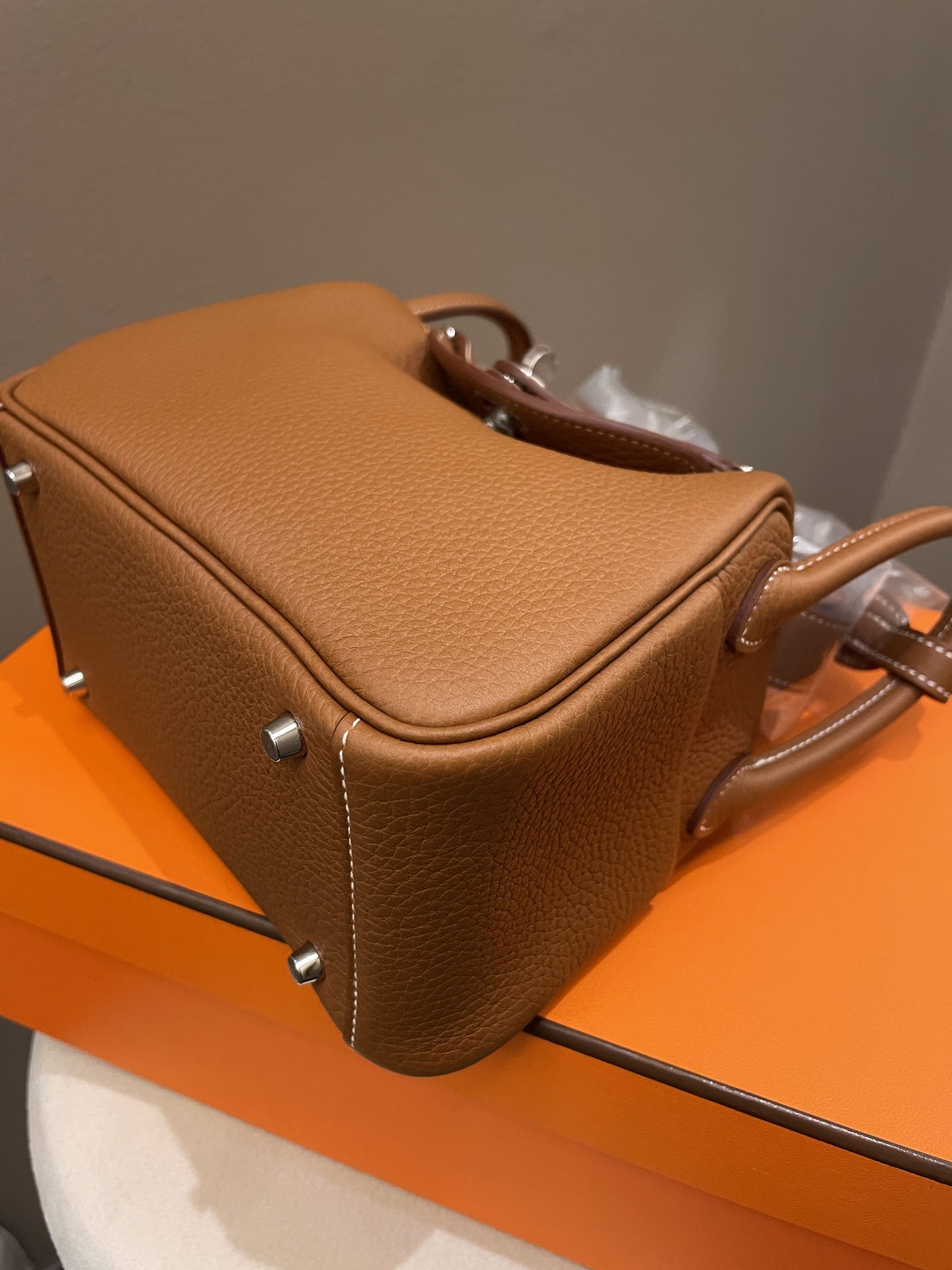 Hermes Mini Lindy Gold Clemence