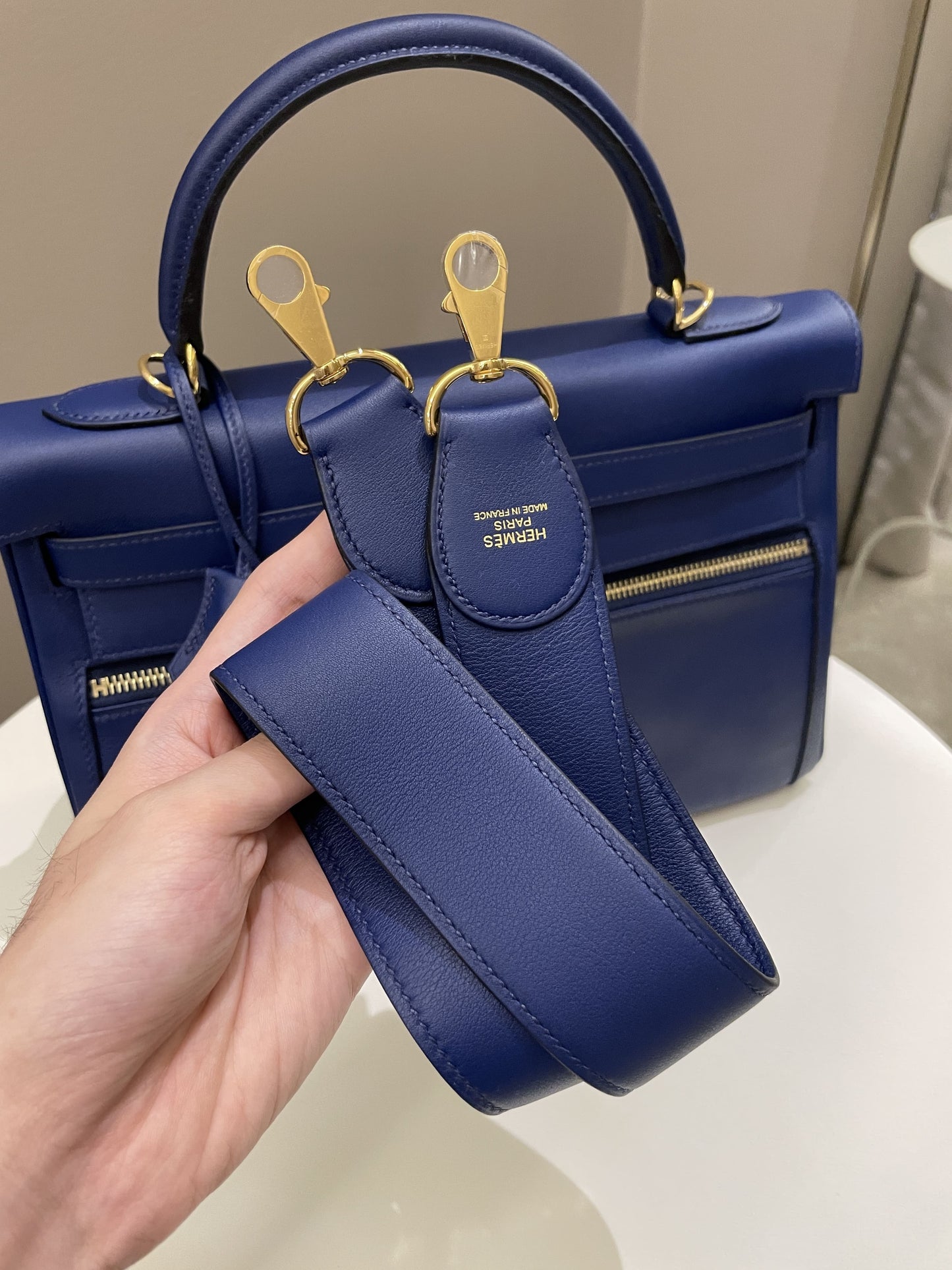 Hermes Kelly Lakis 32 Bleu Saphir Swift