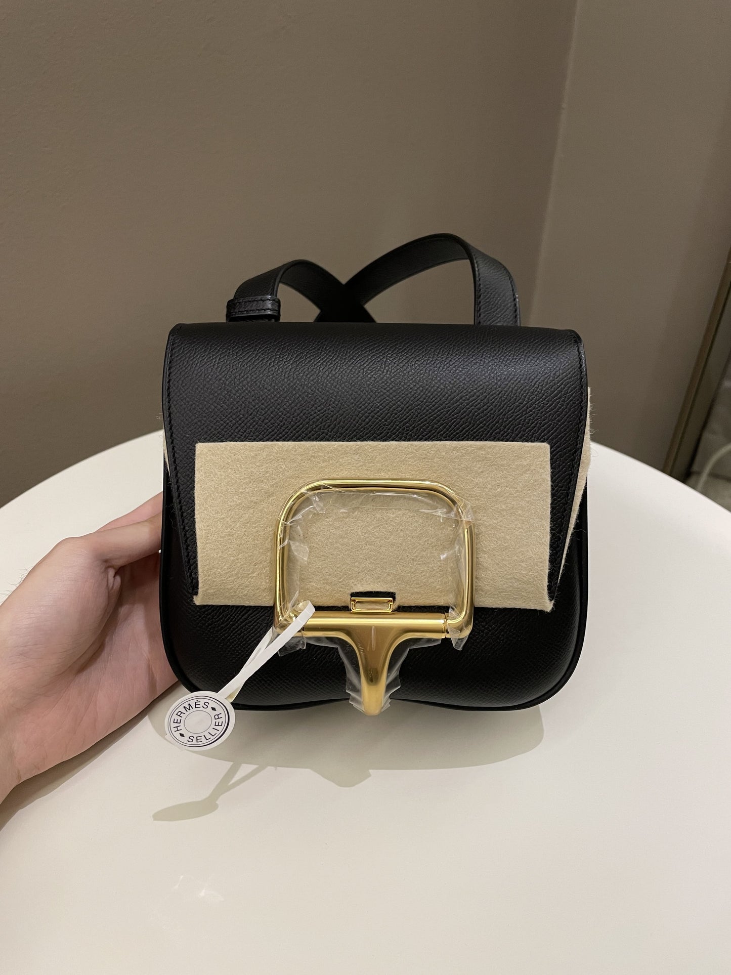 Hermes Mini Della Cavalleria Black Epsom