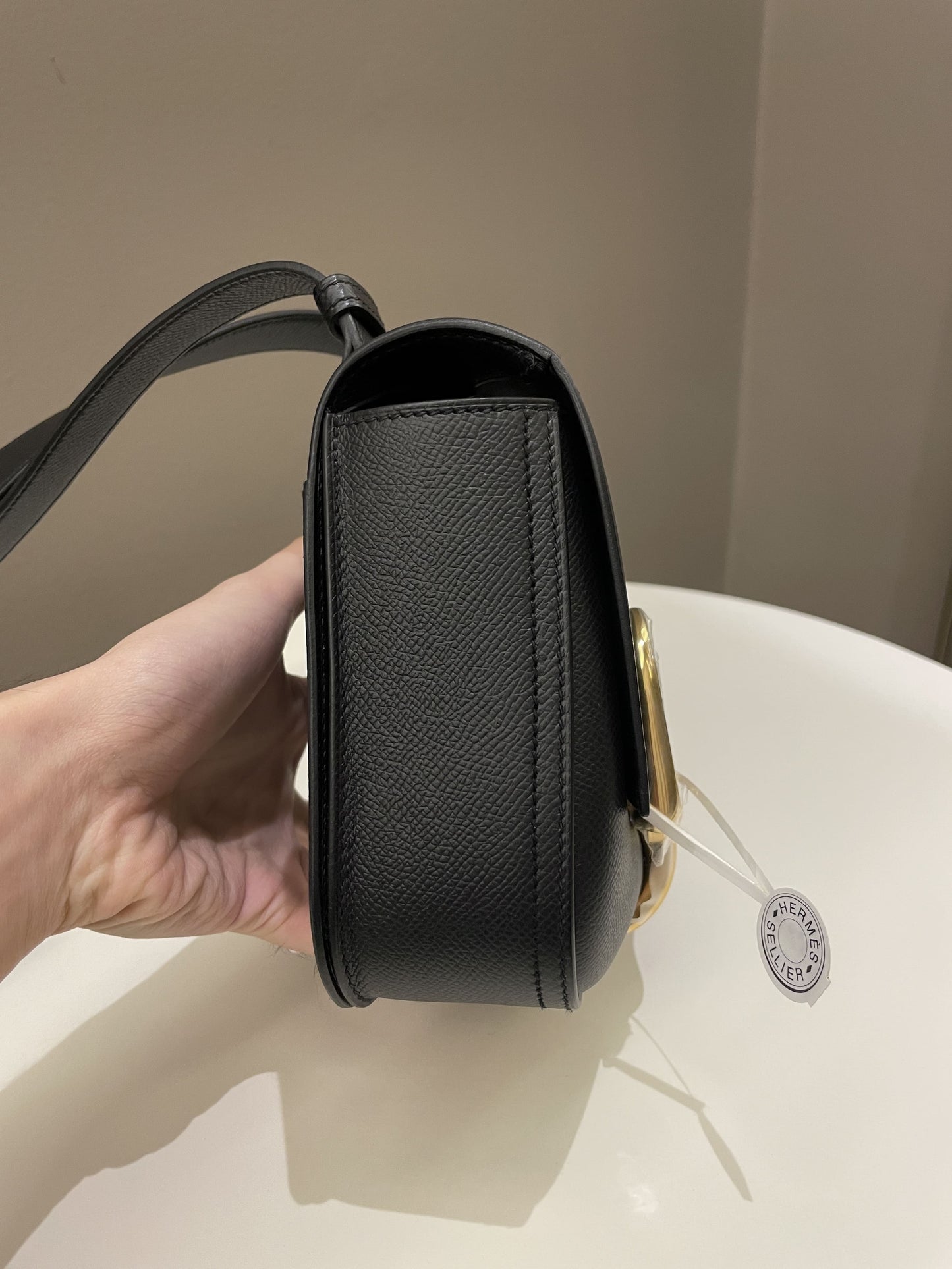 Hermes Mini Della Cavalleria Black Epsom