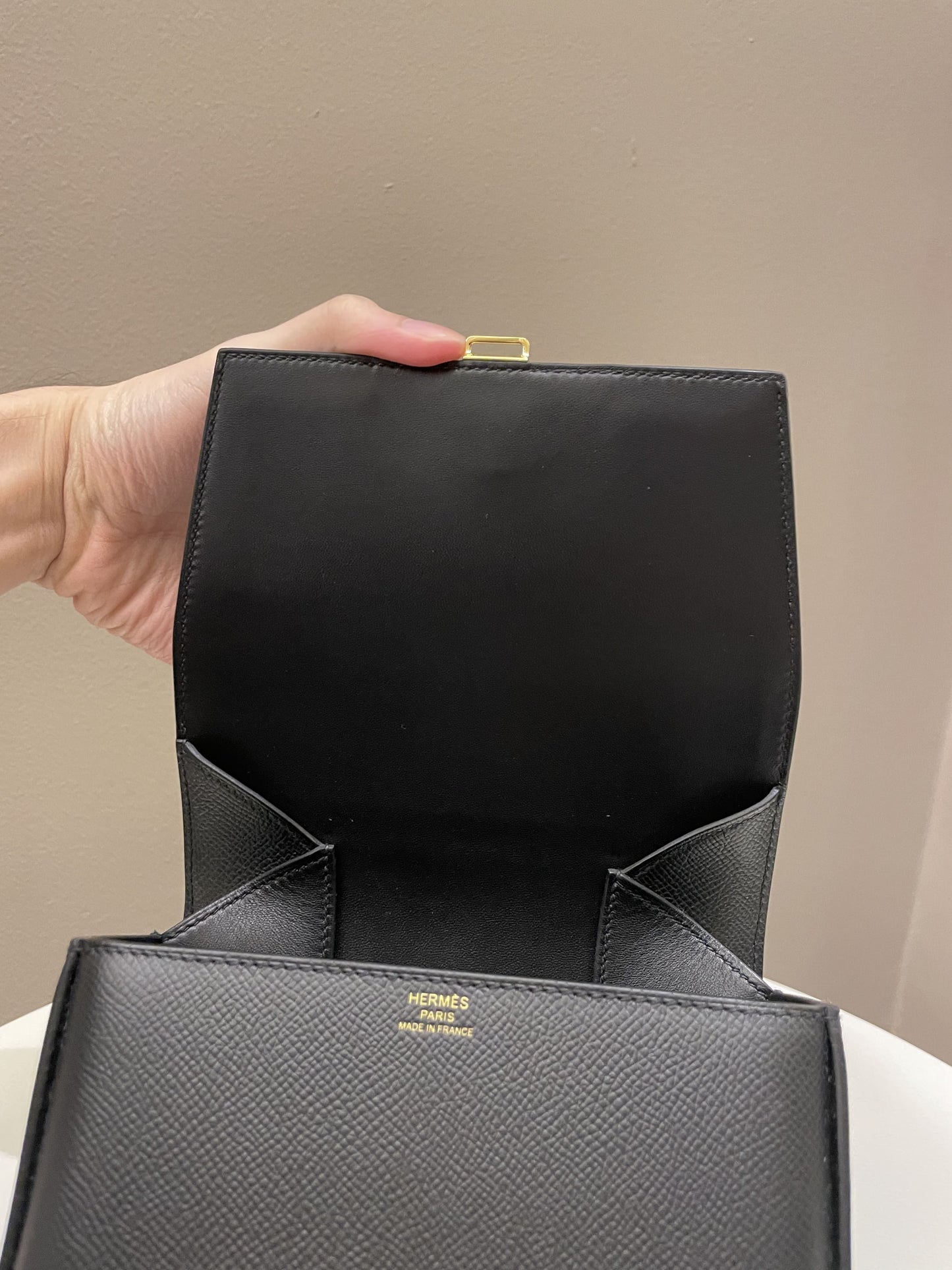 Hermes Mini Della Cavalleria Black Epsom