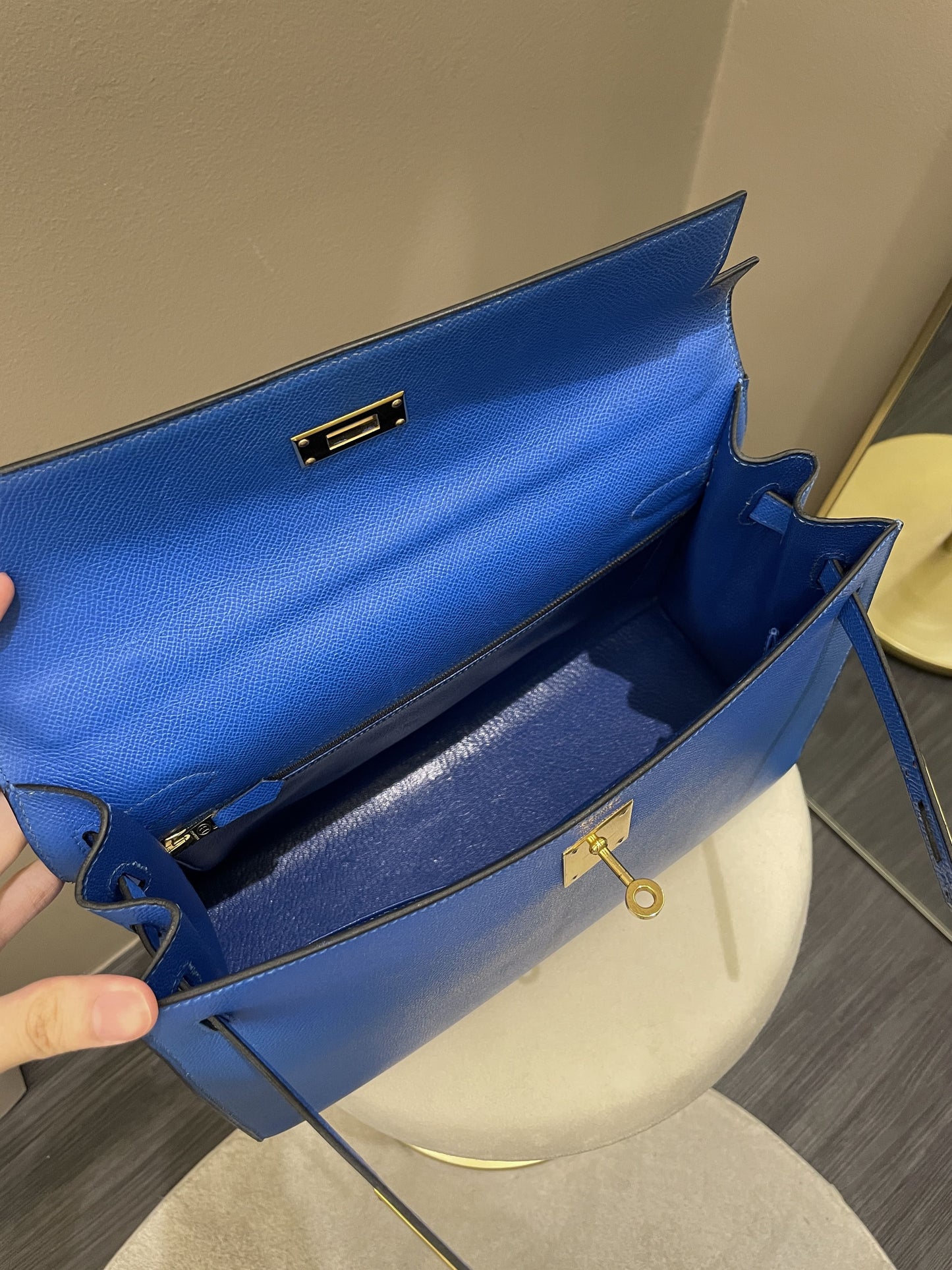 Hermes Kelly Sellier 32 Deep Blue Epsom