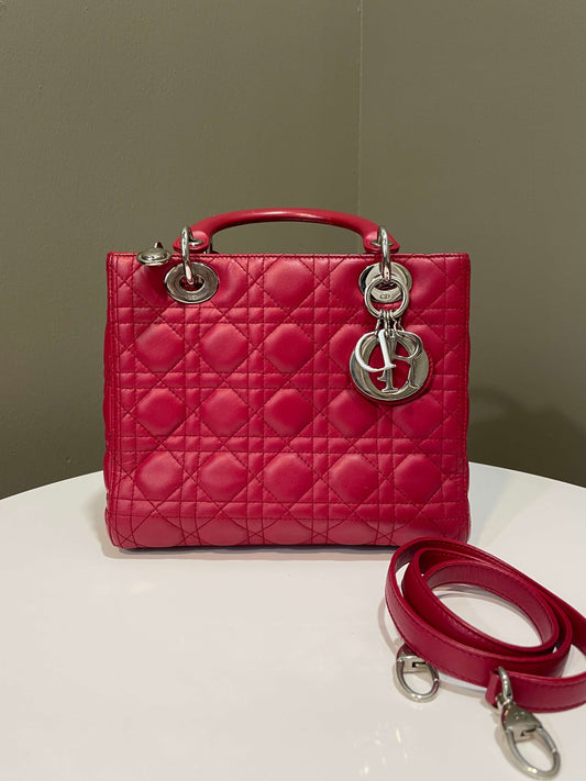 Dior Classic Lady Dior Red Lambskin