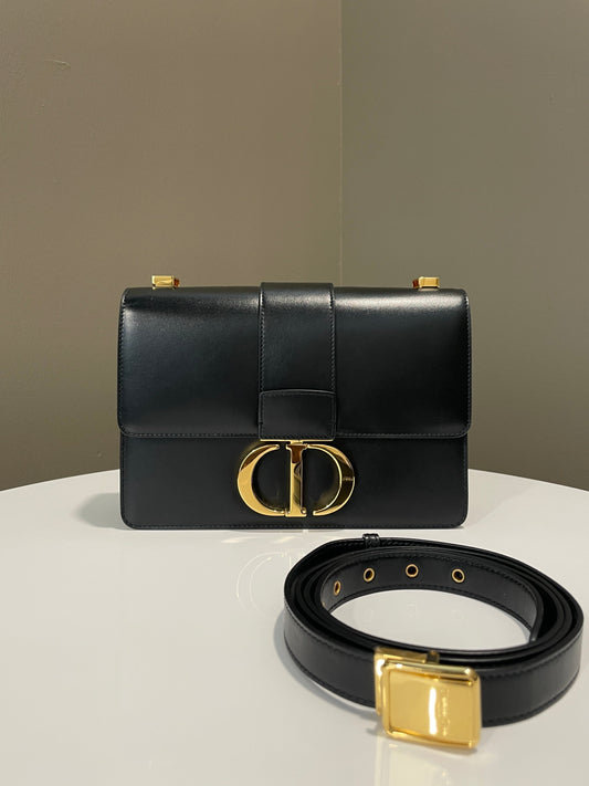 Dior Montaigne 30 Black Calfskin