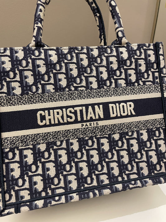 Dior Book Tote Navy Oblique